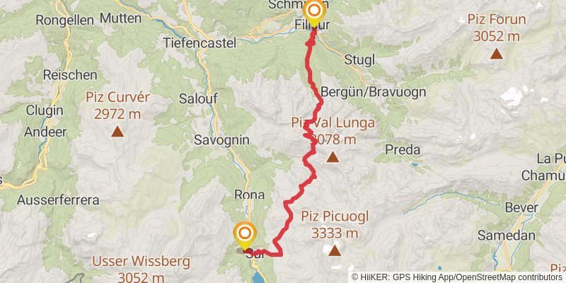 Walserweg stage 10 Map
