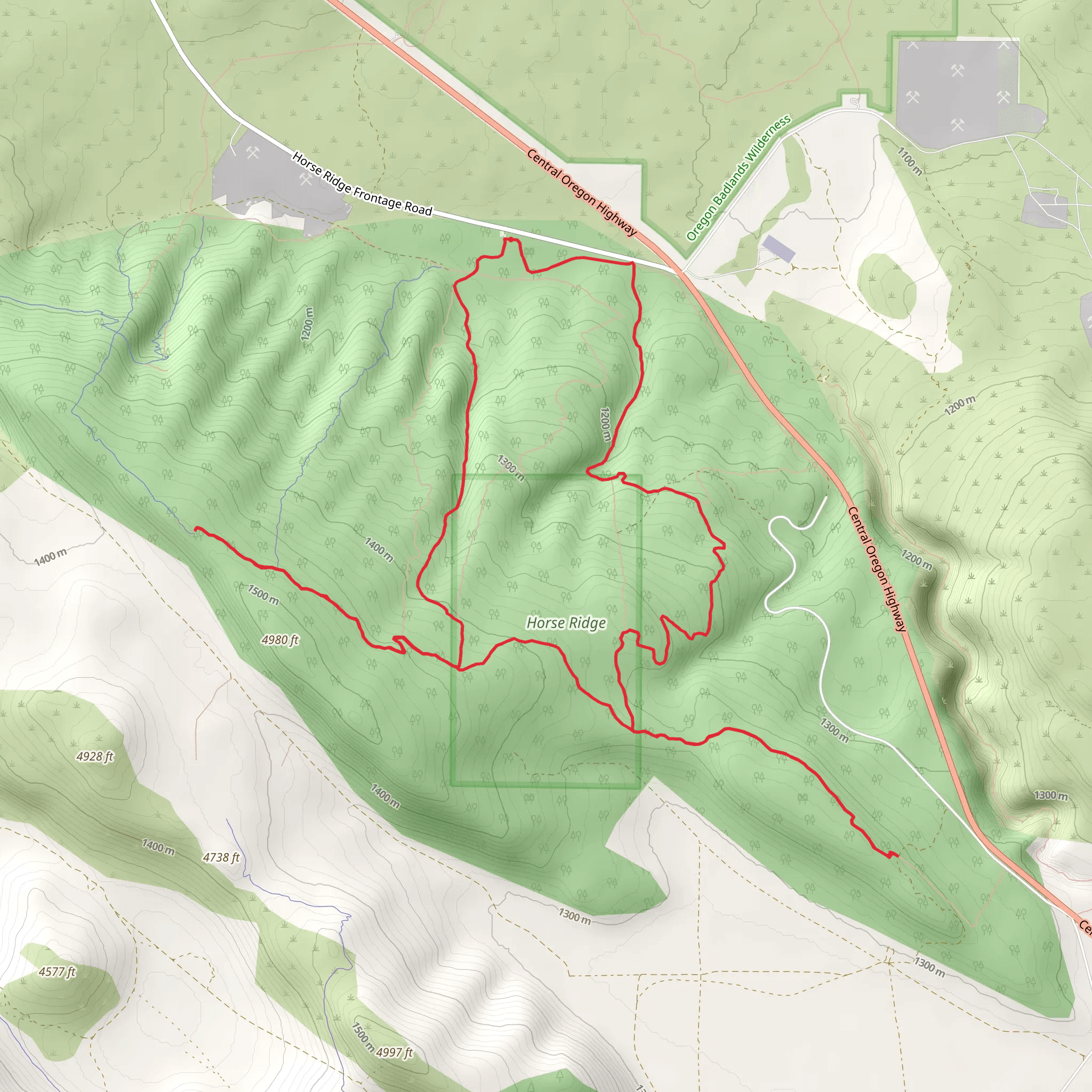 Sand Canyon and Horse Ridge Loop mobile static map
