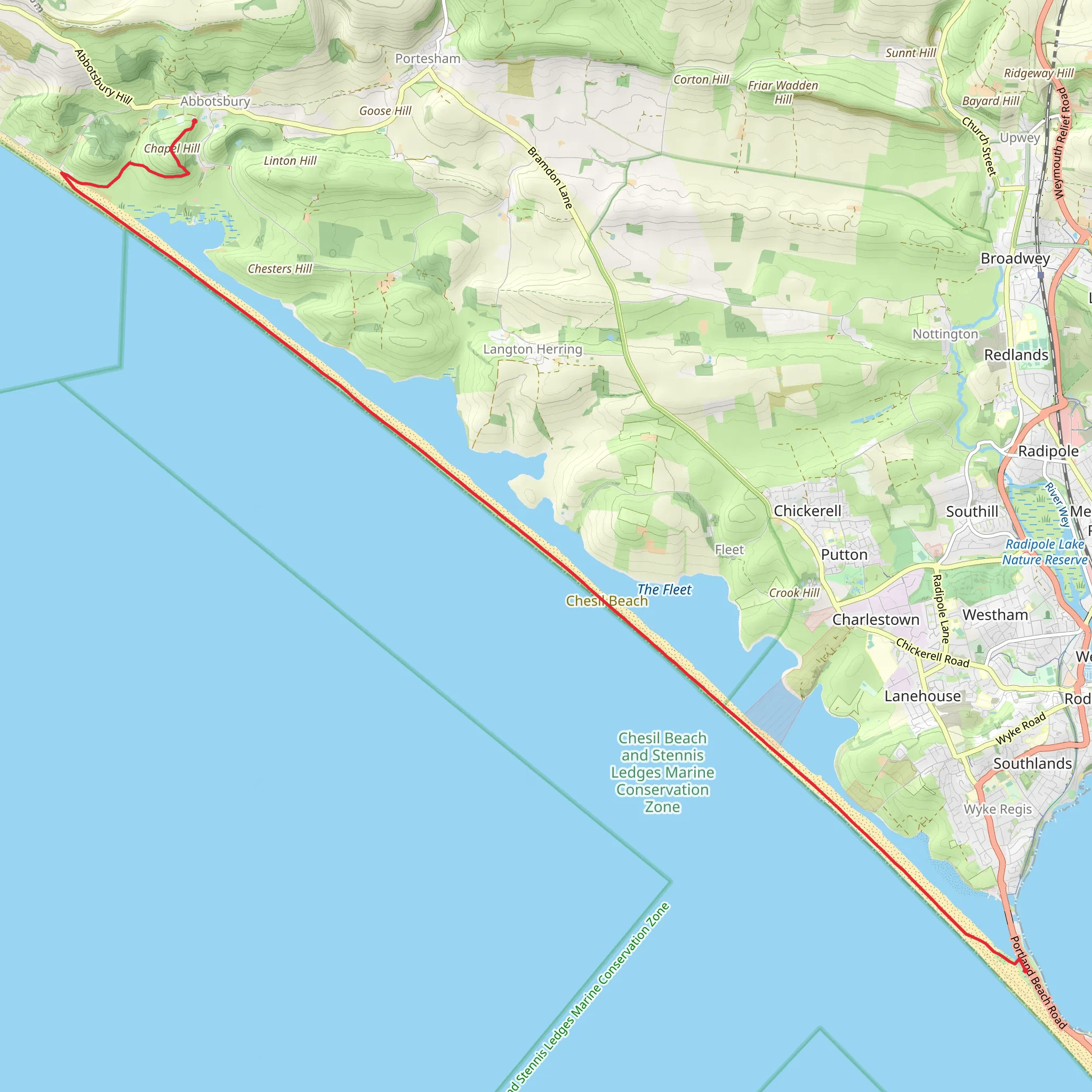 Chesil Beach Walk mobile static map