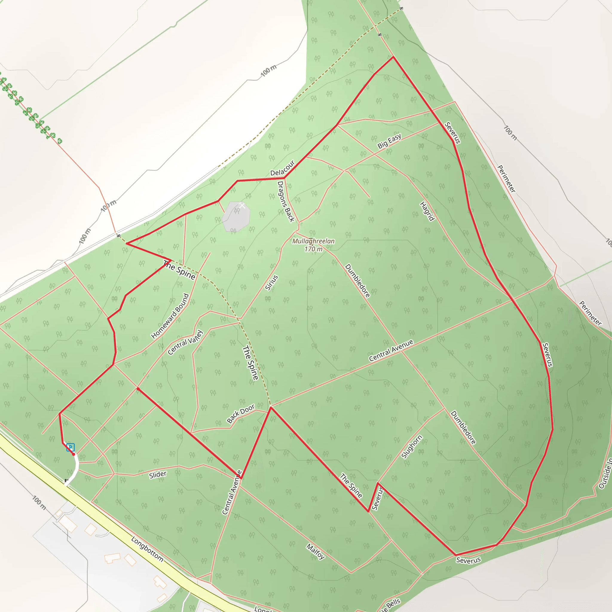 Mullaghreelan Wood - O Tuathaill Walk mobile static map