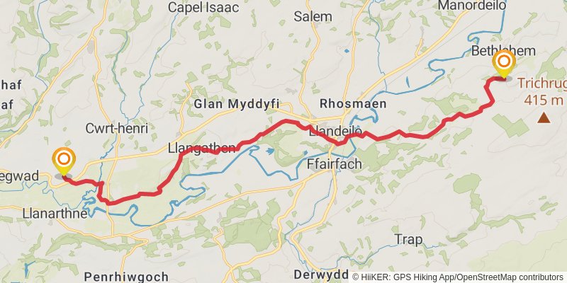 Celtic Way stage 8 Map