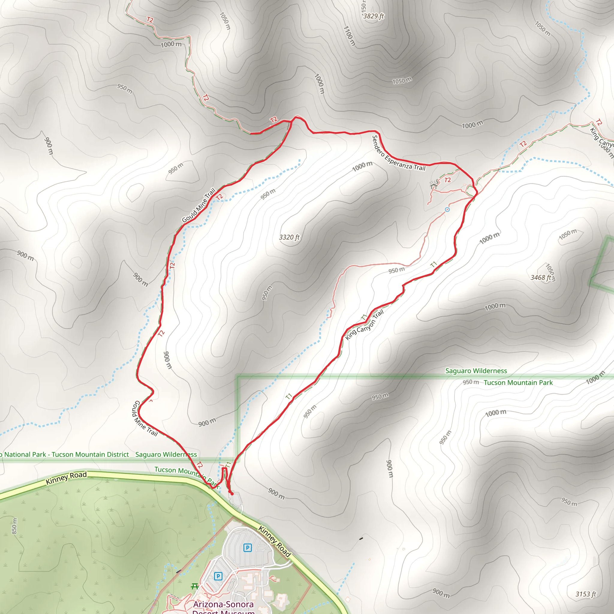 King Canyon - Gould Mine Loop Trail mobile static map