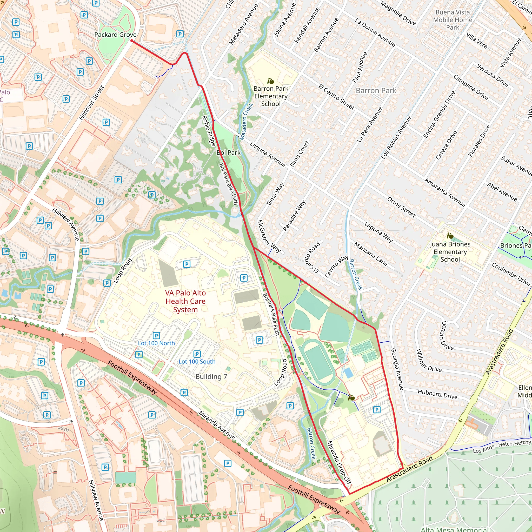 Bol Park Path Loop mobile static map