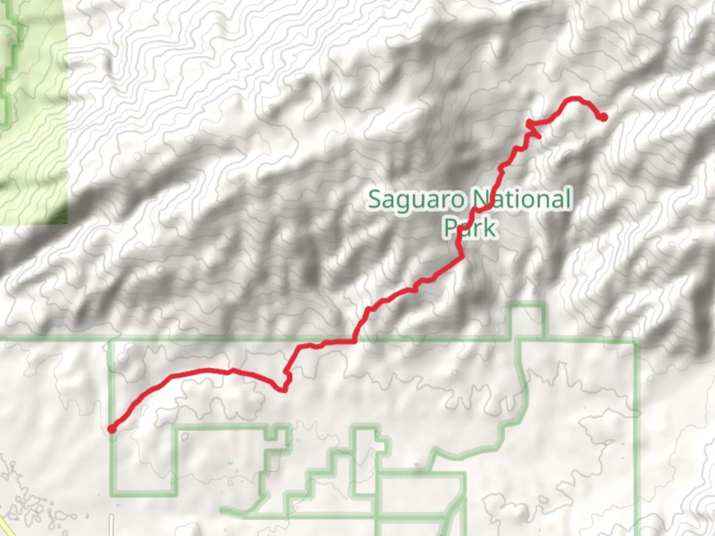 An image depicting the trail Hope Camp Trail and Arizona Trail and its surrounding area.