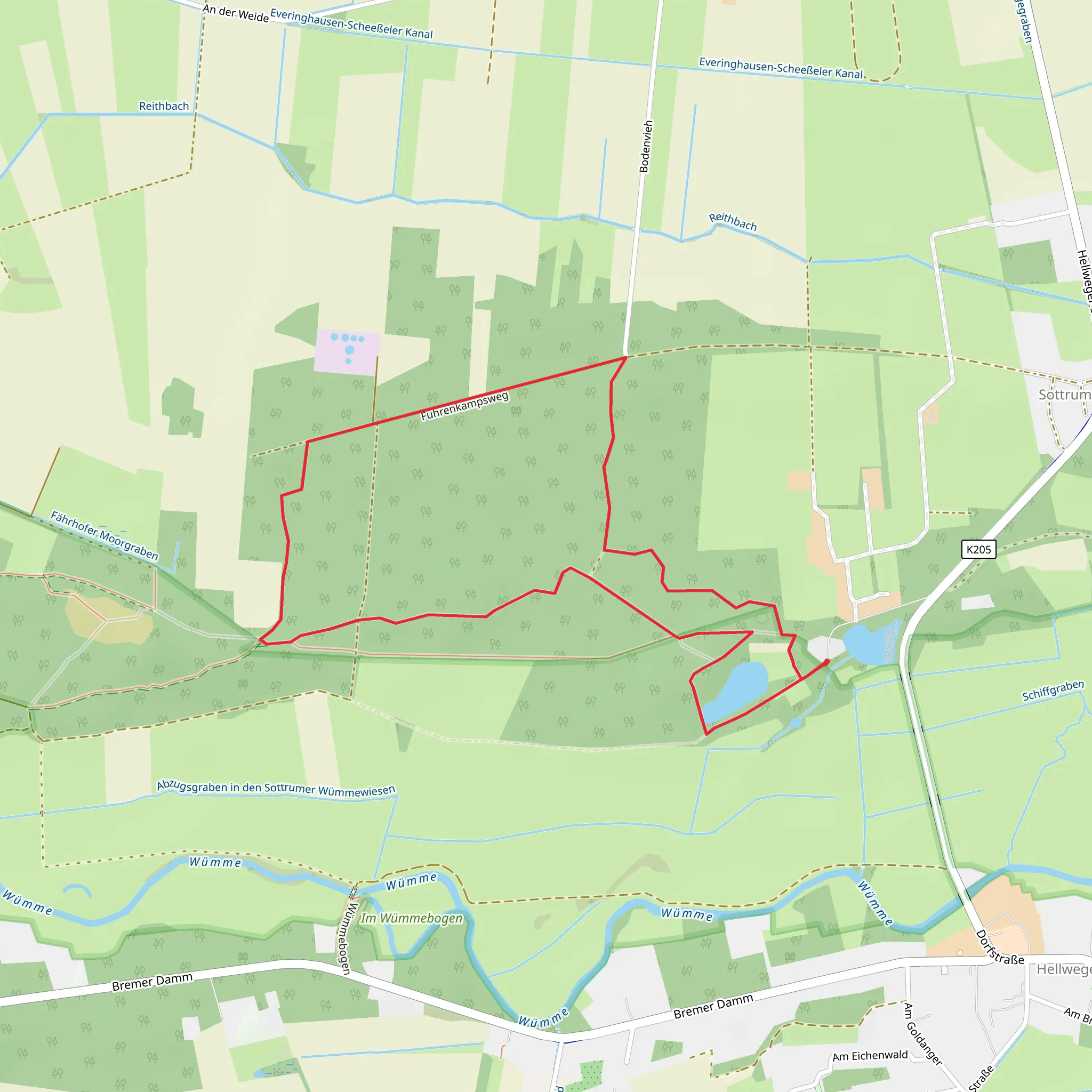 Wümmeniederung mit Rodau Short Loop mobile static map