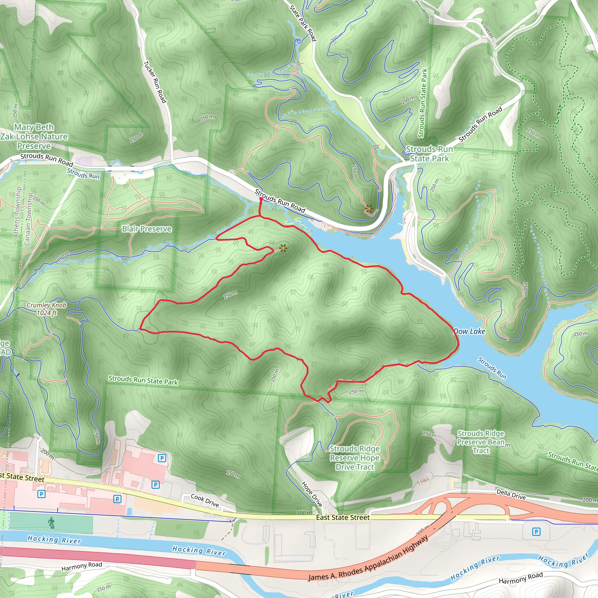 Athens Trail and Hickory Trail mobile static map
