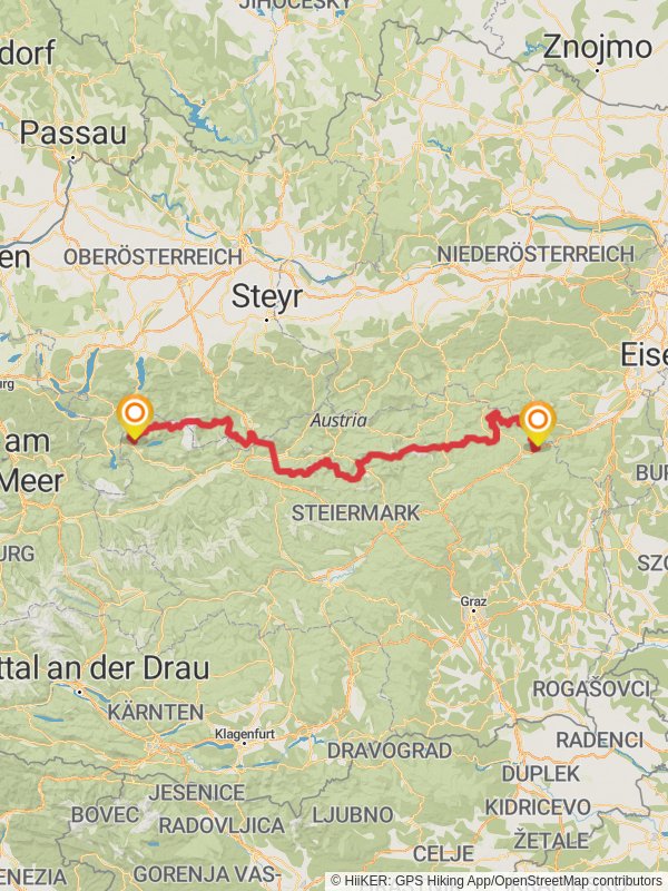 Northern Alpine Trail mobile static map