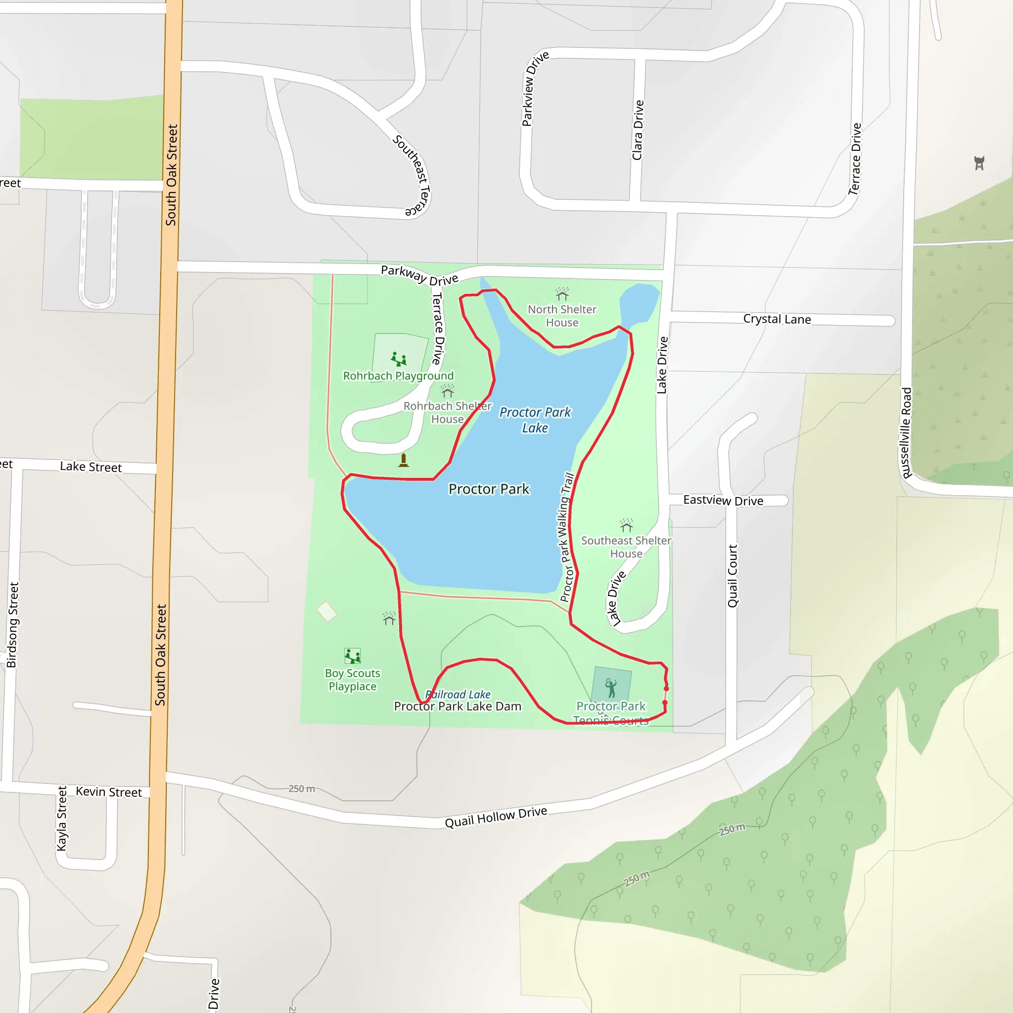 Proctor Park Lake Loop mobile static map