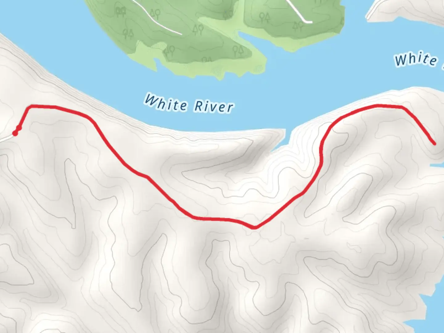 An image depicting the trail Drury Road and its surrounding area.