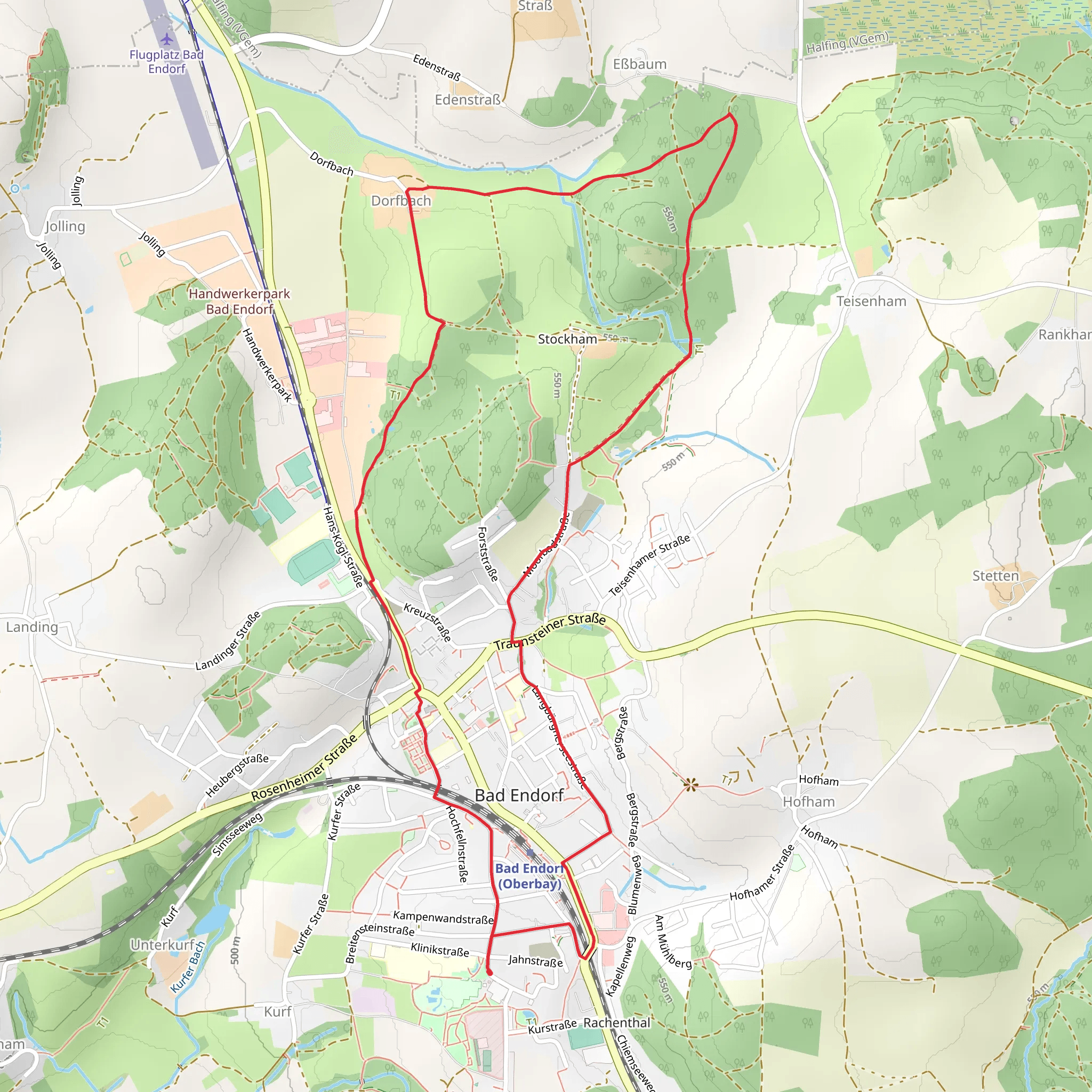 Wanderweg 8 - Bad Endorf mobile static map