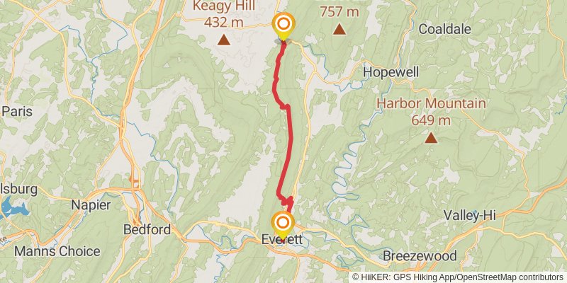Mid State Trail - Pennsylvania stage 3 Map