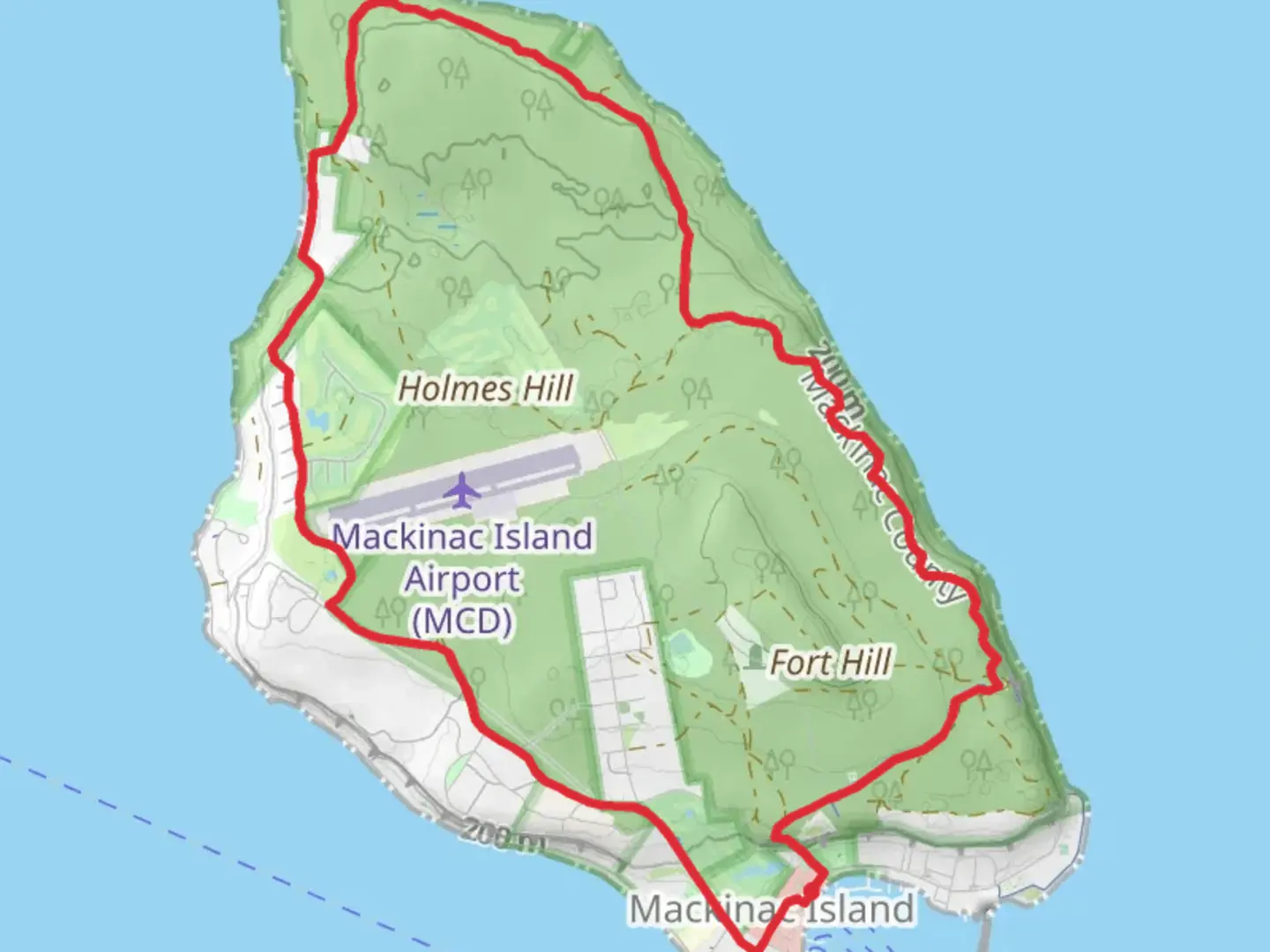 An image depicting the trail Arch Rock and British Landing via Scott's Cove Road Loop and its surrounding area.