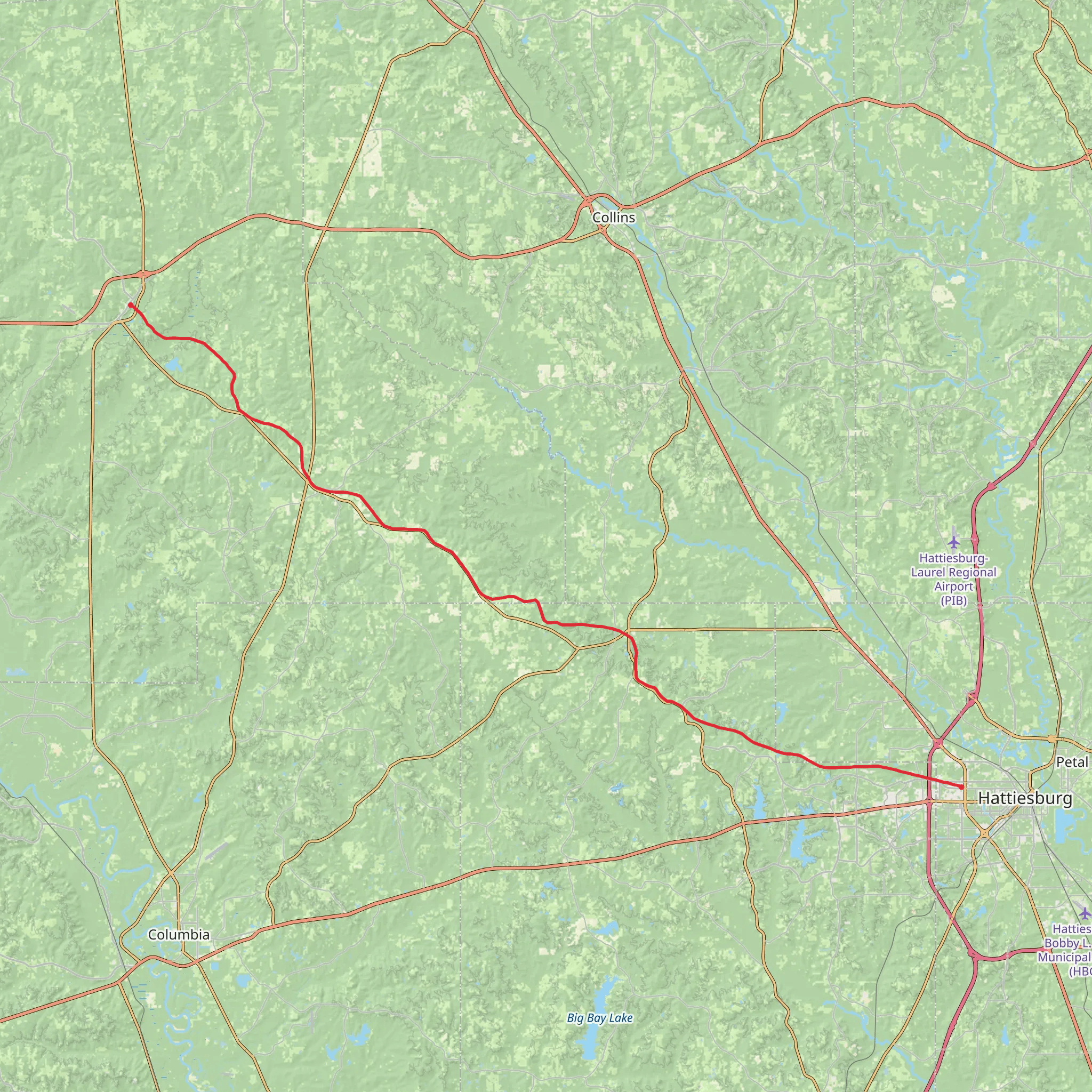 Longleaf Trace Trail mobile static map