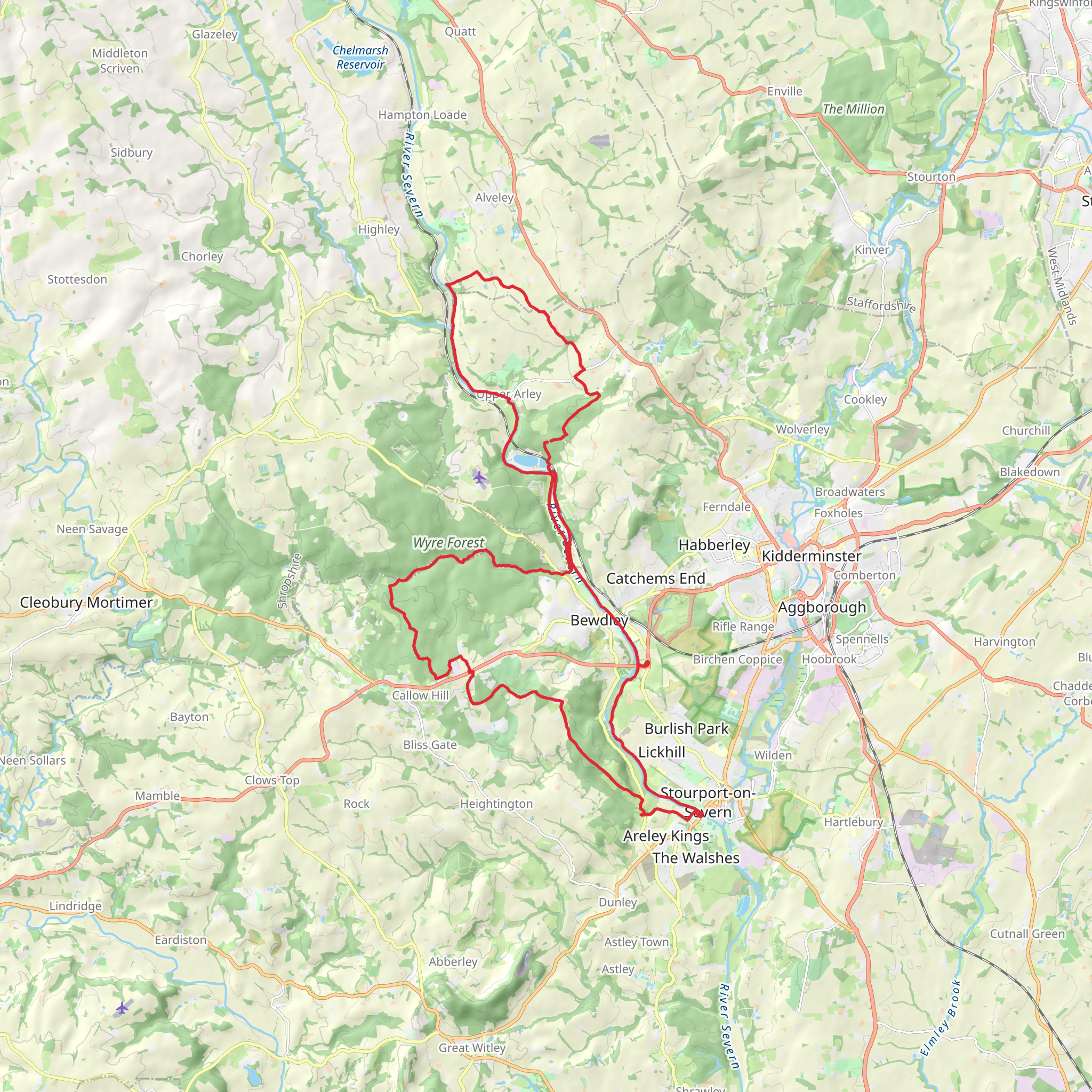 Loop Walk from Bewdley mobile static map