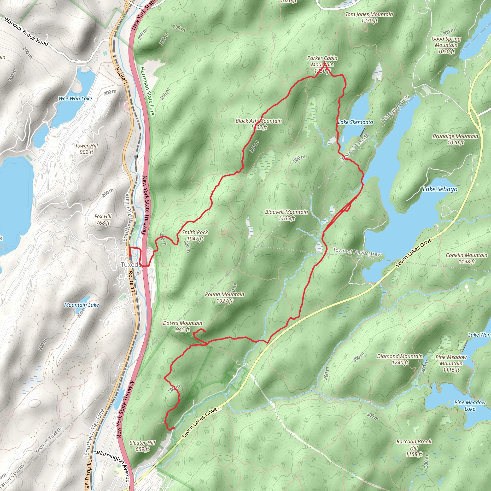 Smith Rock and Parker Cabin Mountain Trail mobile static map