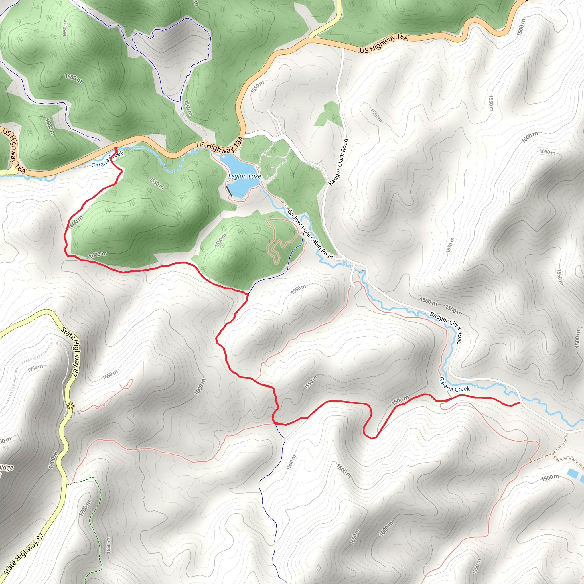 Centennial Trail and Calena Creek mobile static map