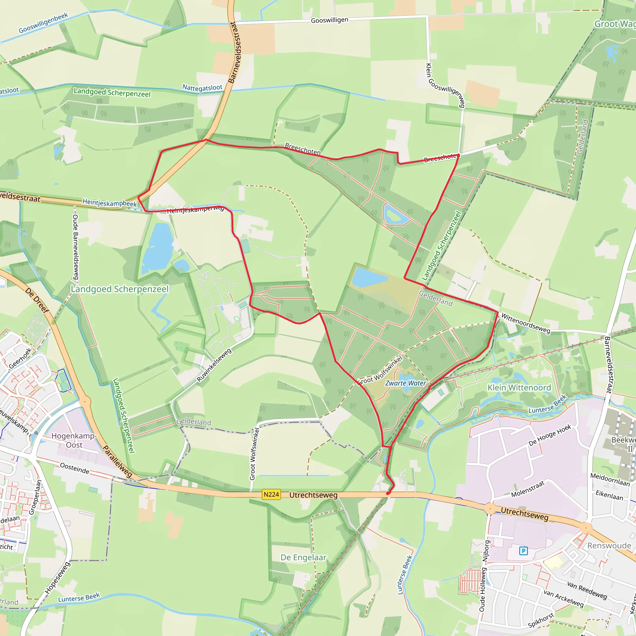 Breeschoterpad Loop mobile static map