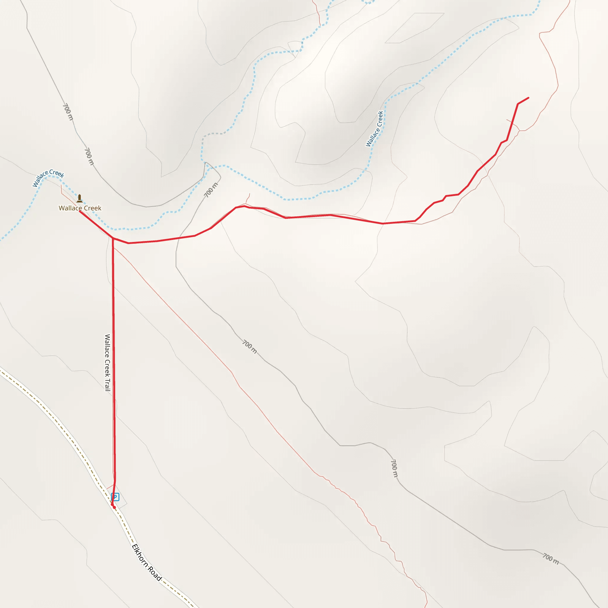 Wallace Creek Trail mobile static map