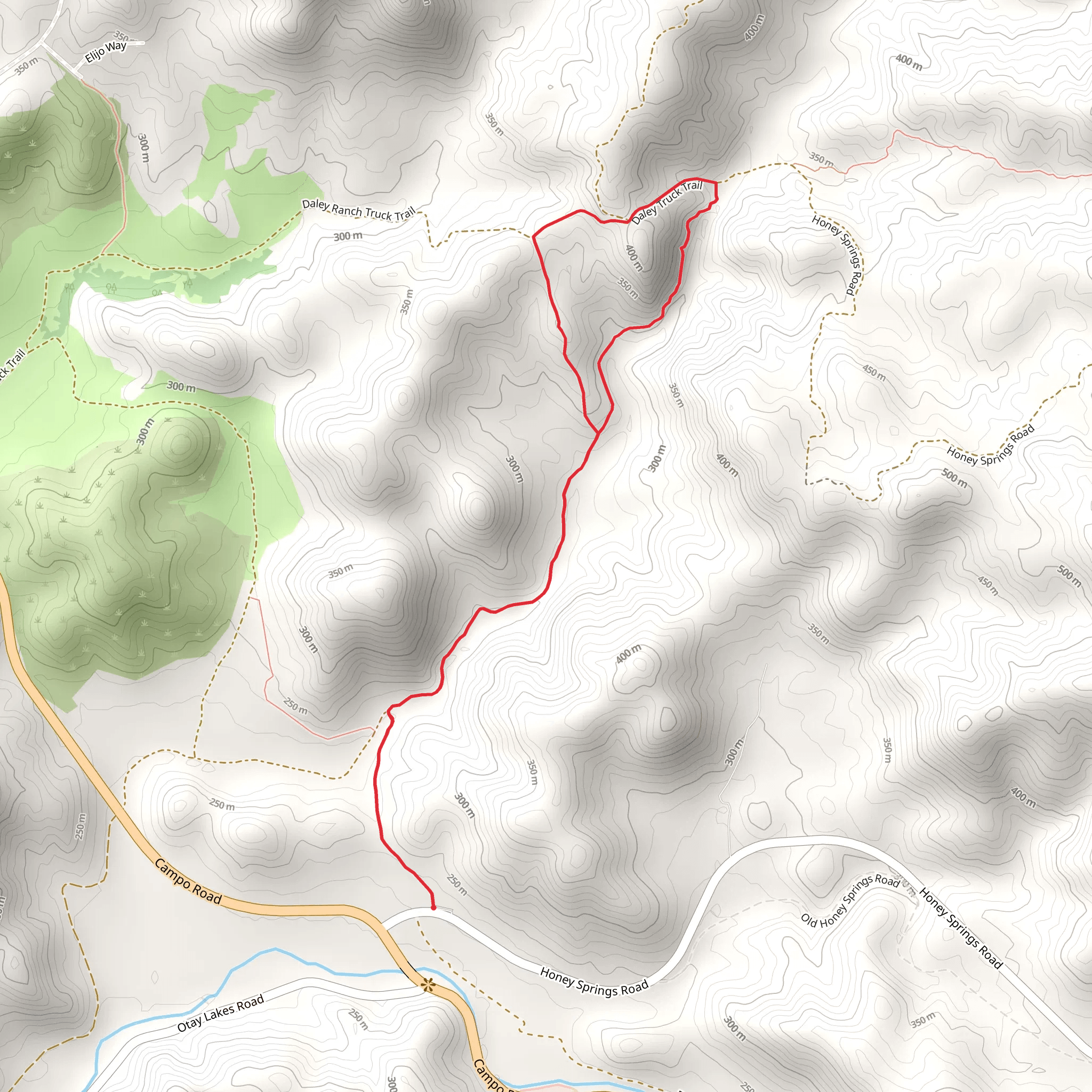 Honey Springs Trail Loop mobile static map