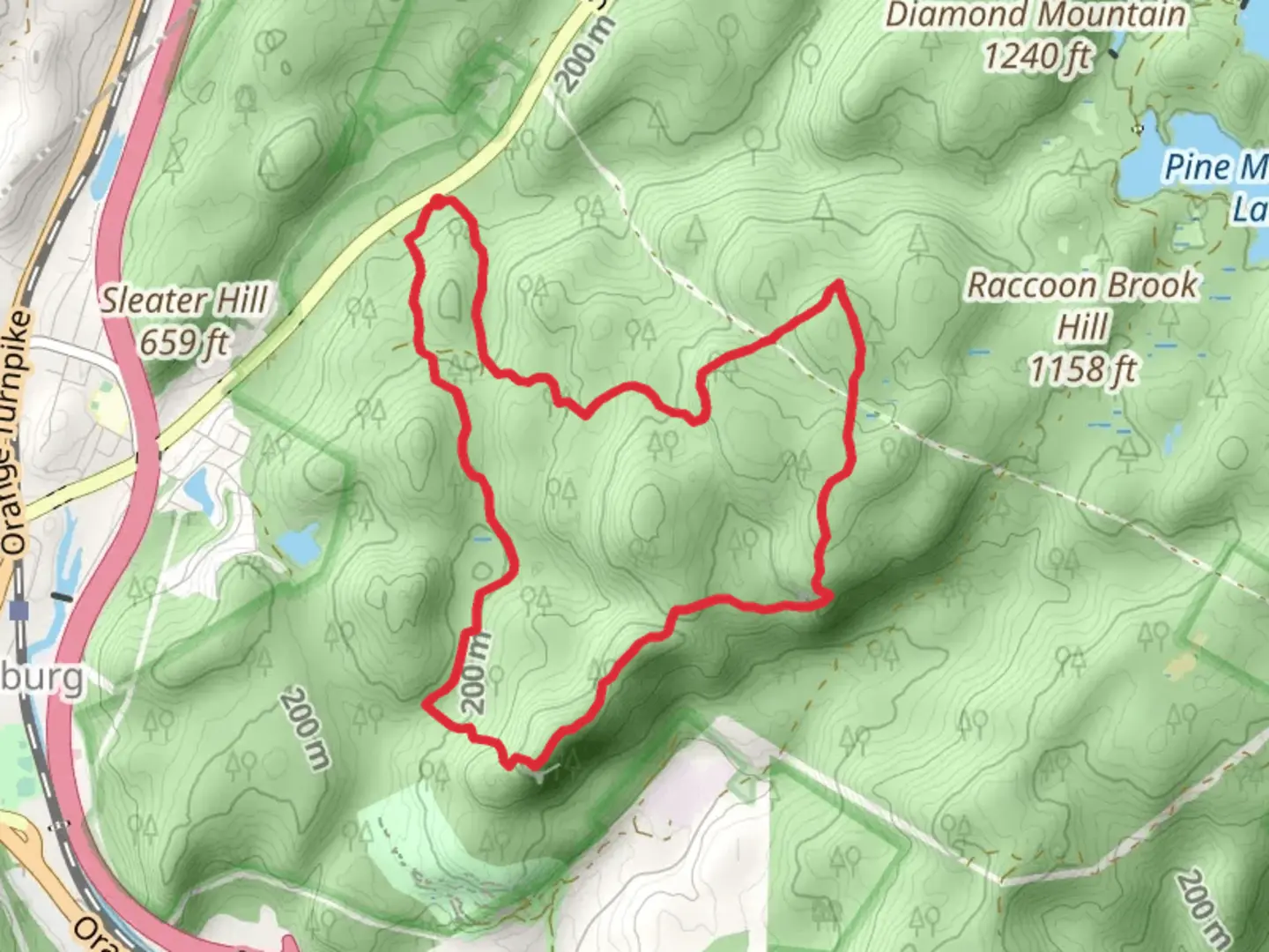 An image depicting the trail Seven Hills and Reeves Brook Trail and its surrounding area.