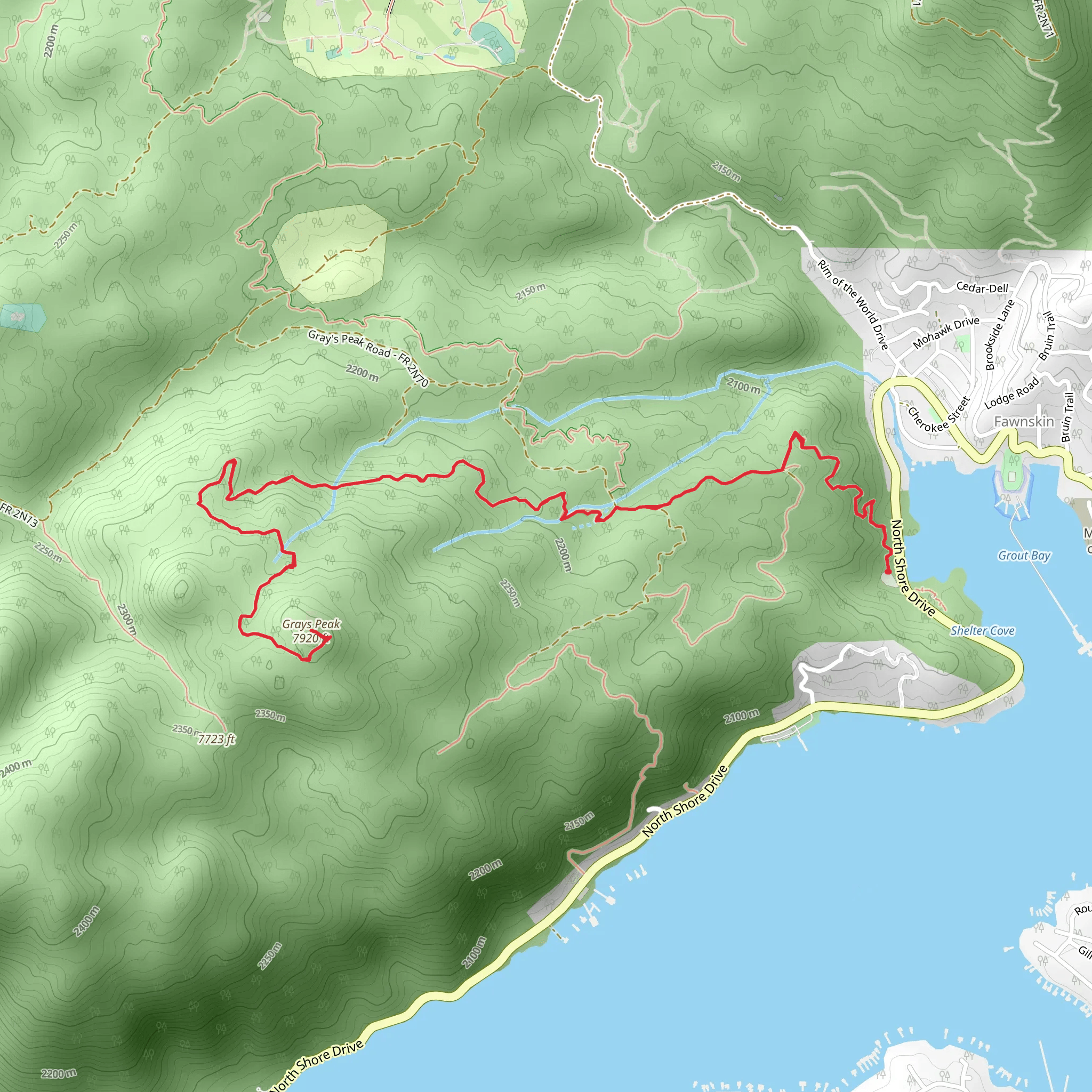 Grays Peak Trail mobile static map
