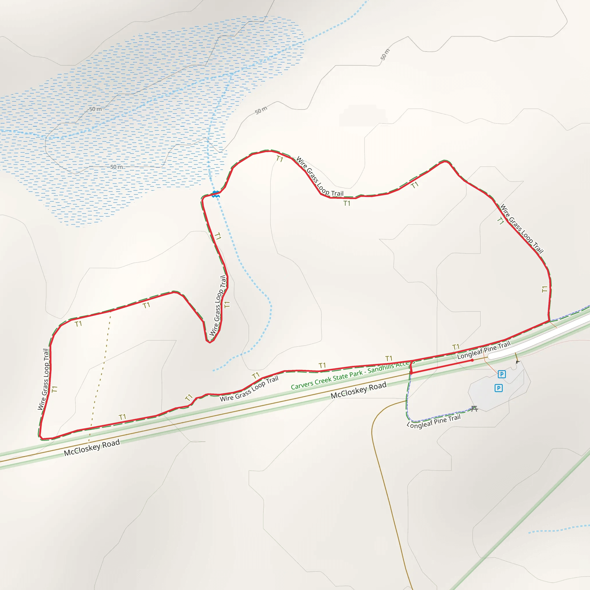 Wire Grass Loop Trail mobile static map