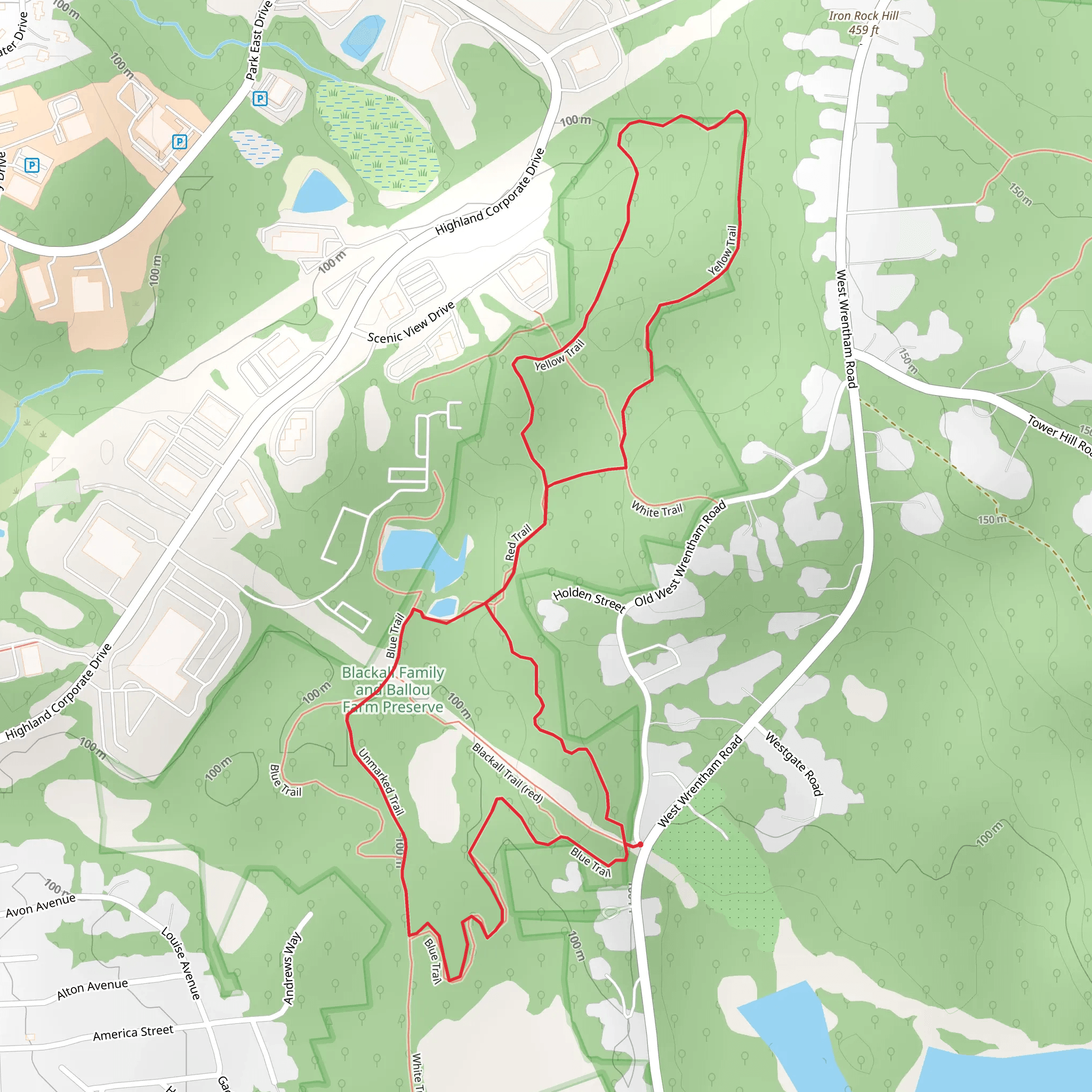 Blue and Yellow Loop Trail mobile static map