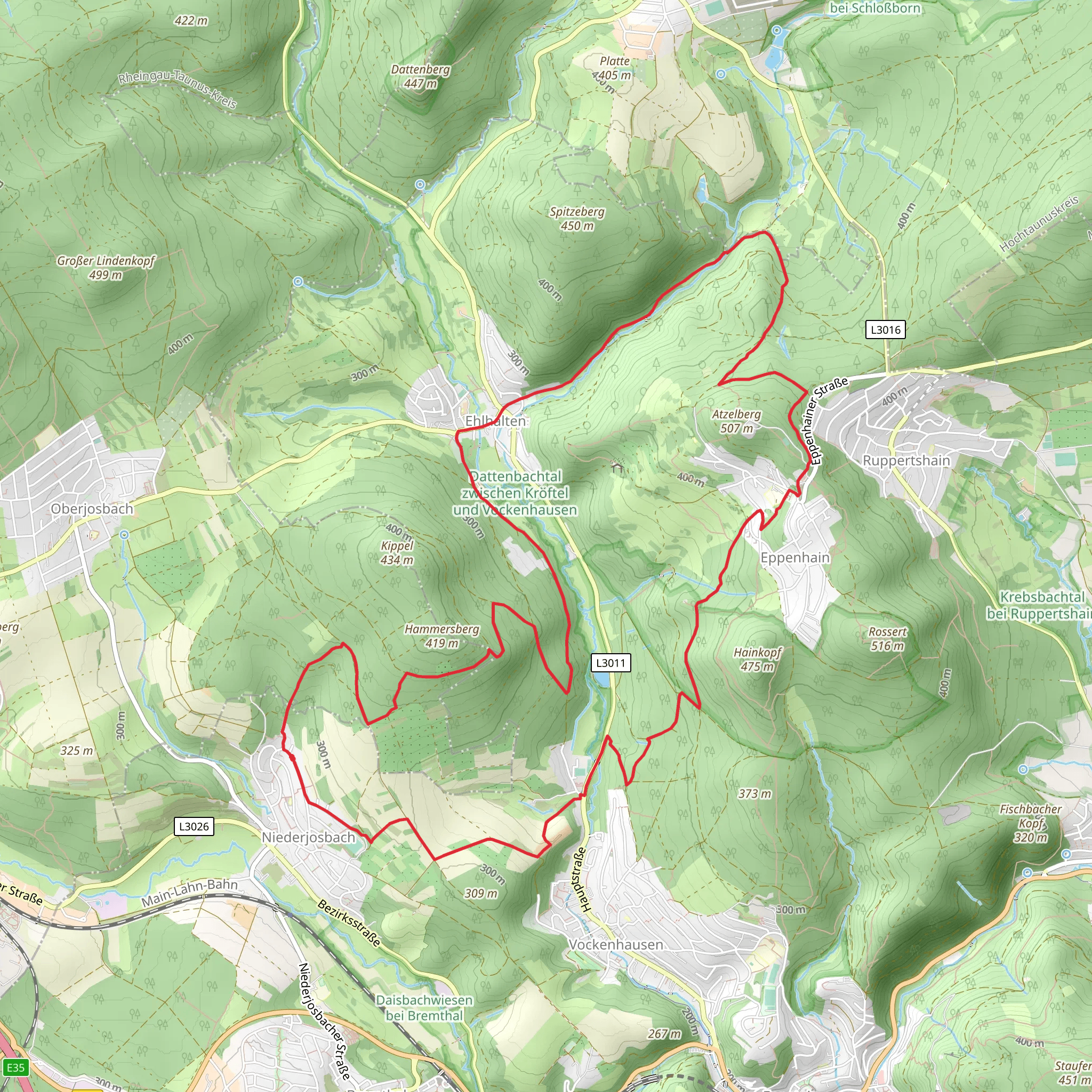 Niederjosbach and Eppenhain Loop mobile static map