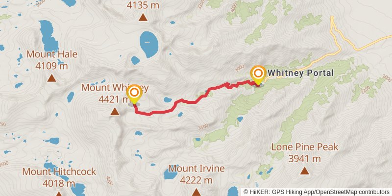 North Fork Lone Pine Creek Trail stage 2 Map