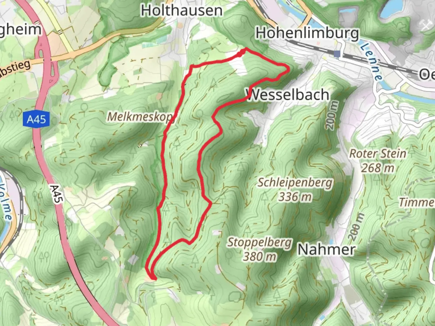 An image depicting the trail Regenweg and Klippchen and its surrounding area.