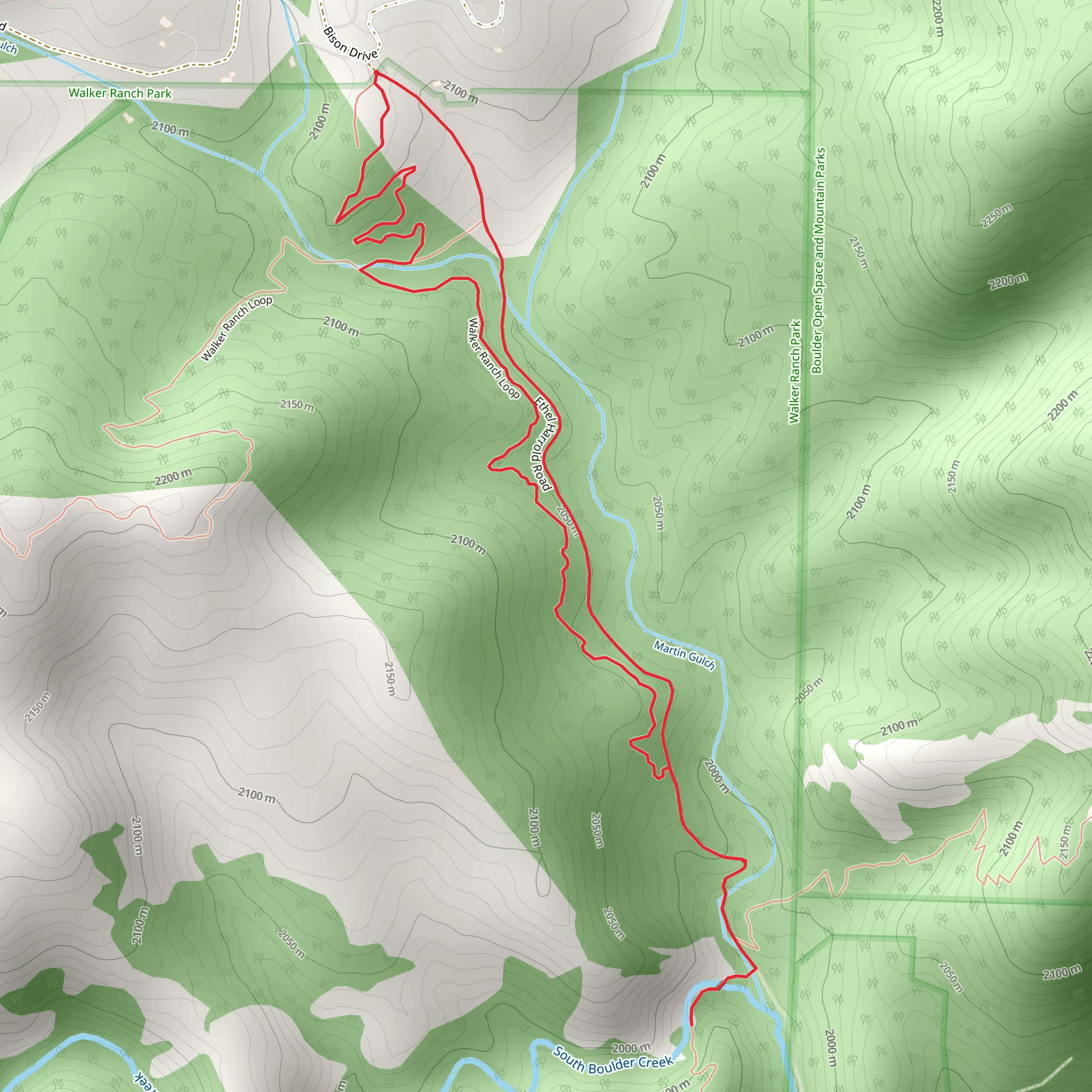 Ethel Harrold Road and Walker Ranch Park Loop mobile static map