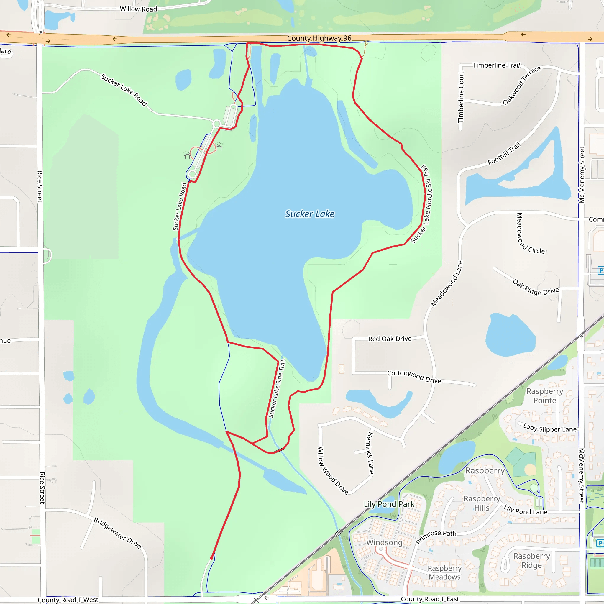 Sucker Lake Loop mobile static map