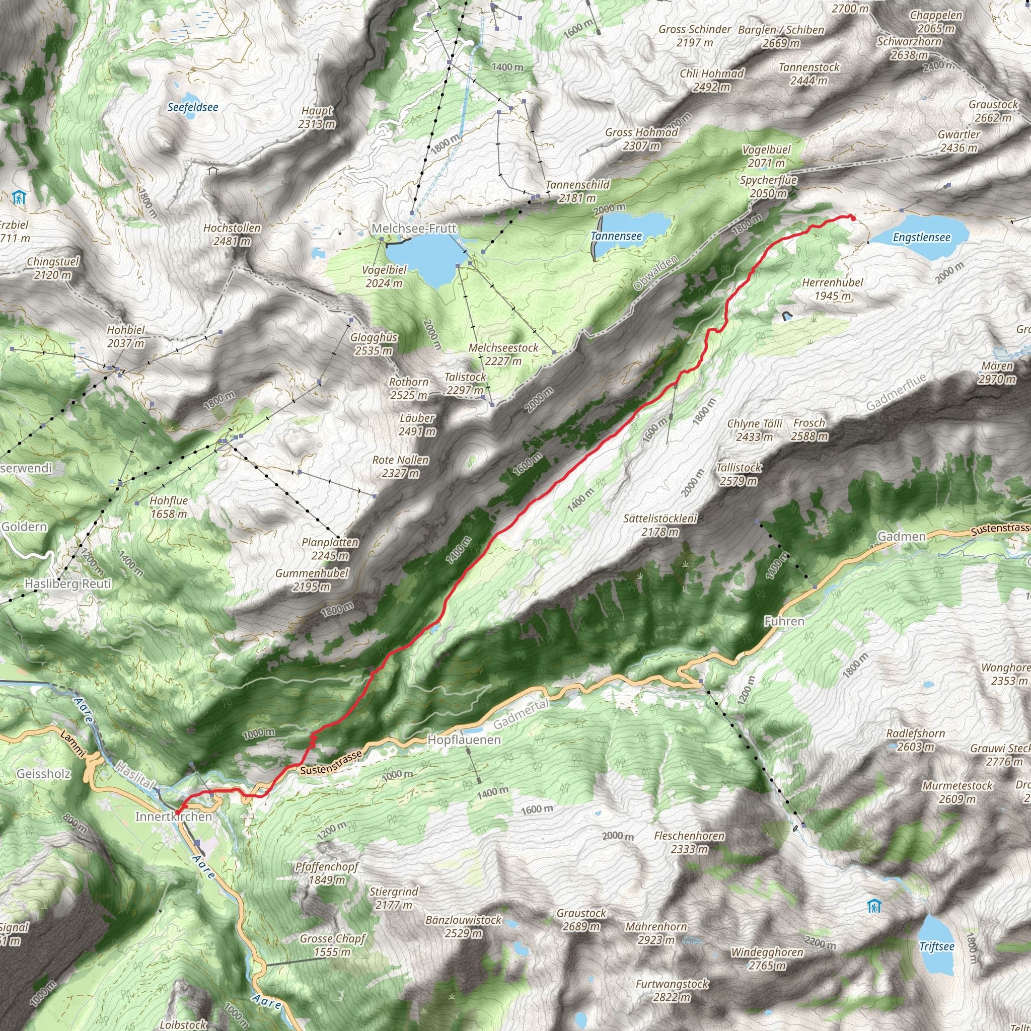 Gental to Engstlenalp mobile static map