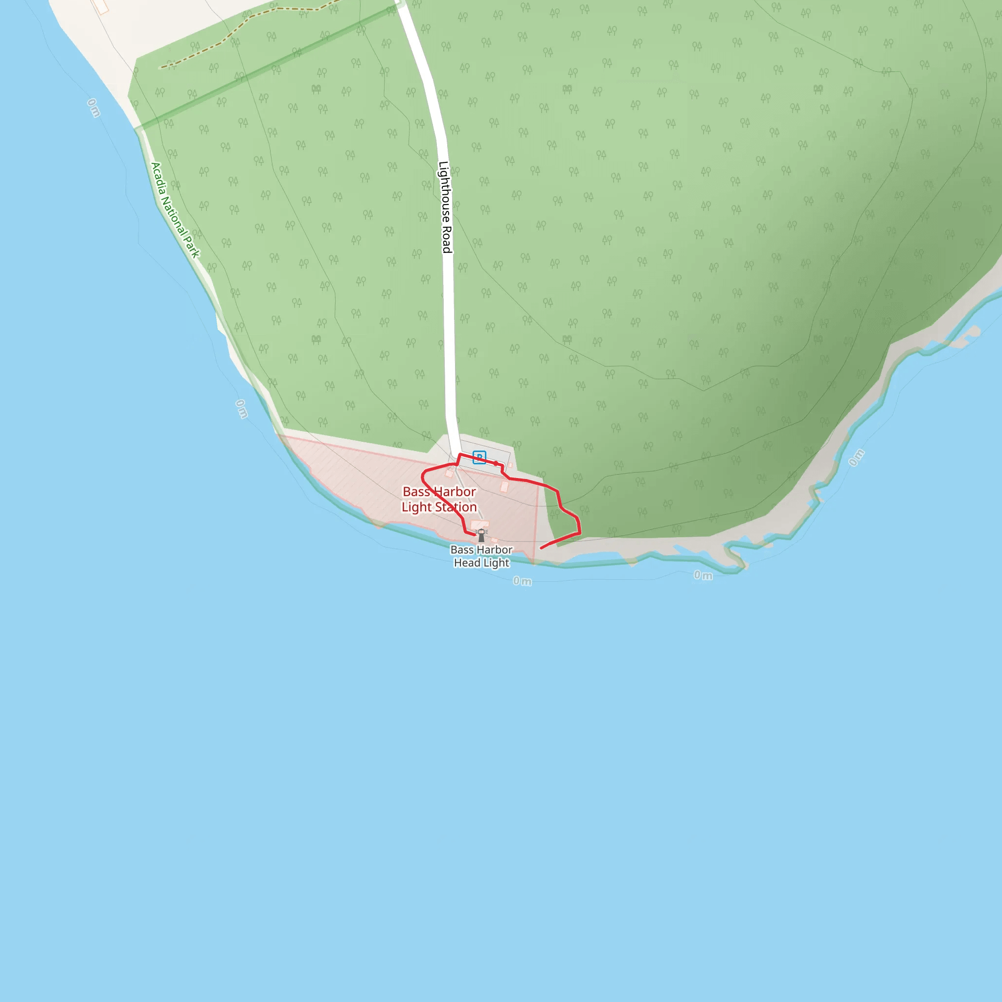 Bass Harbor Head Lighthouse Trail mobile static map