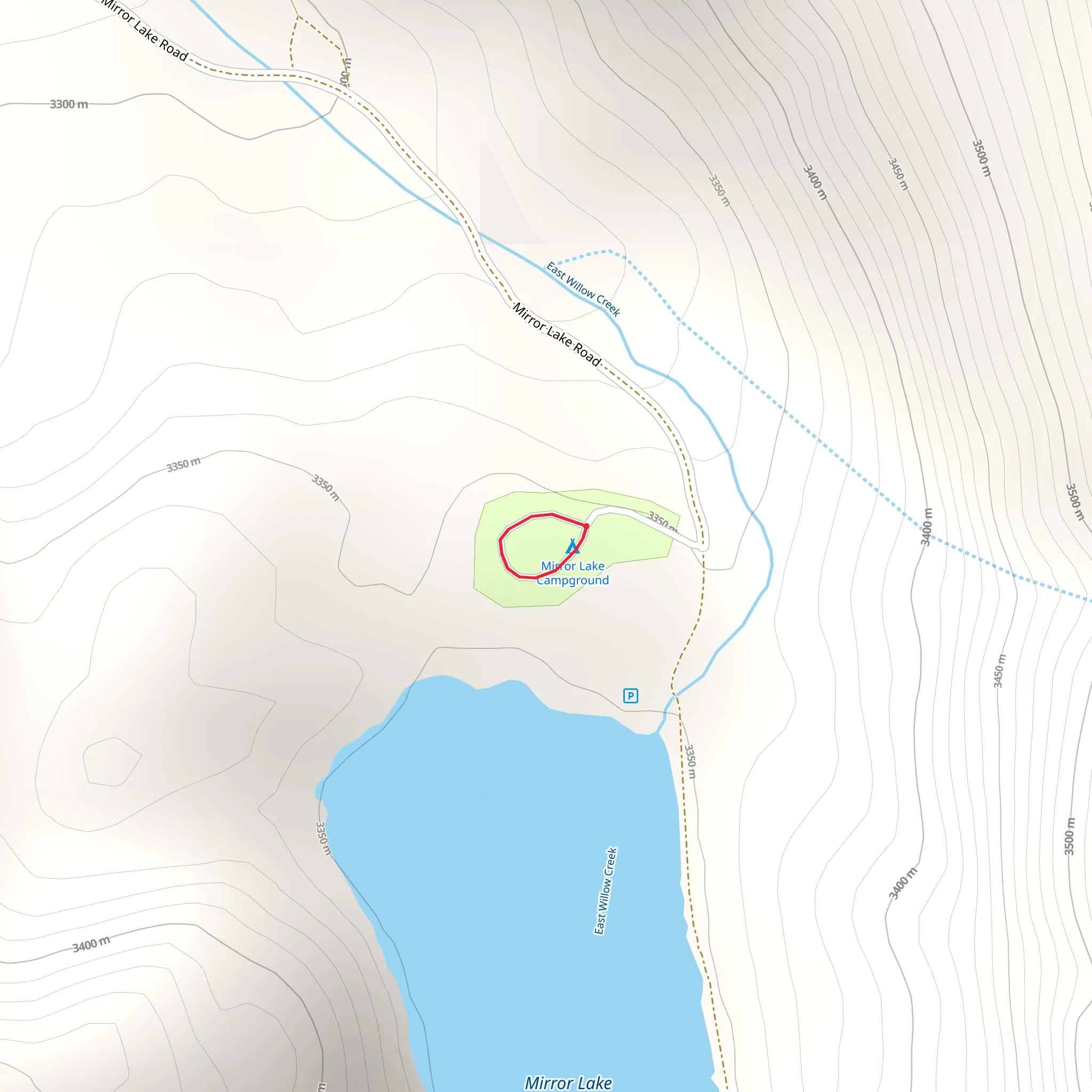 Mirror Lake Campground Loop mobile static map