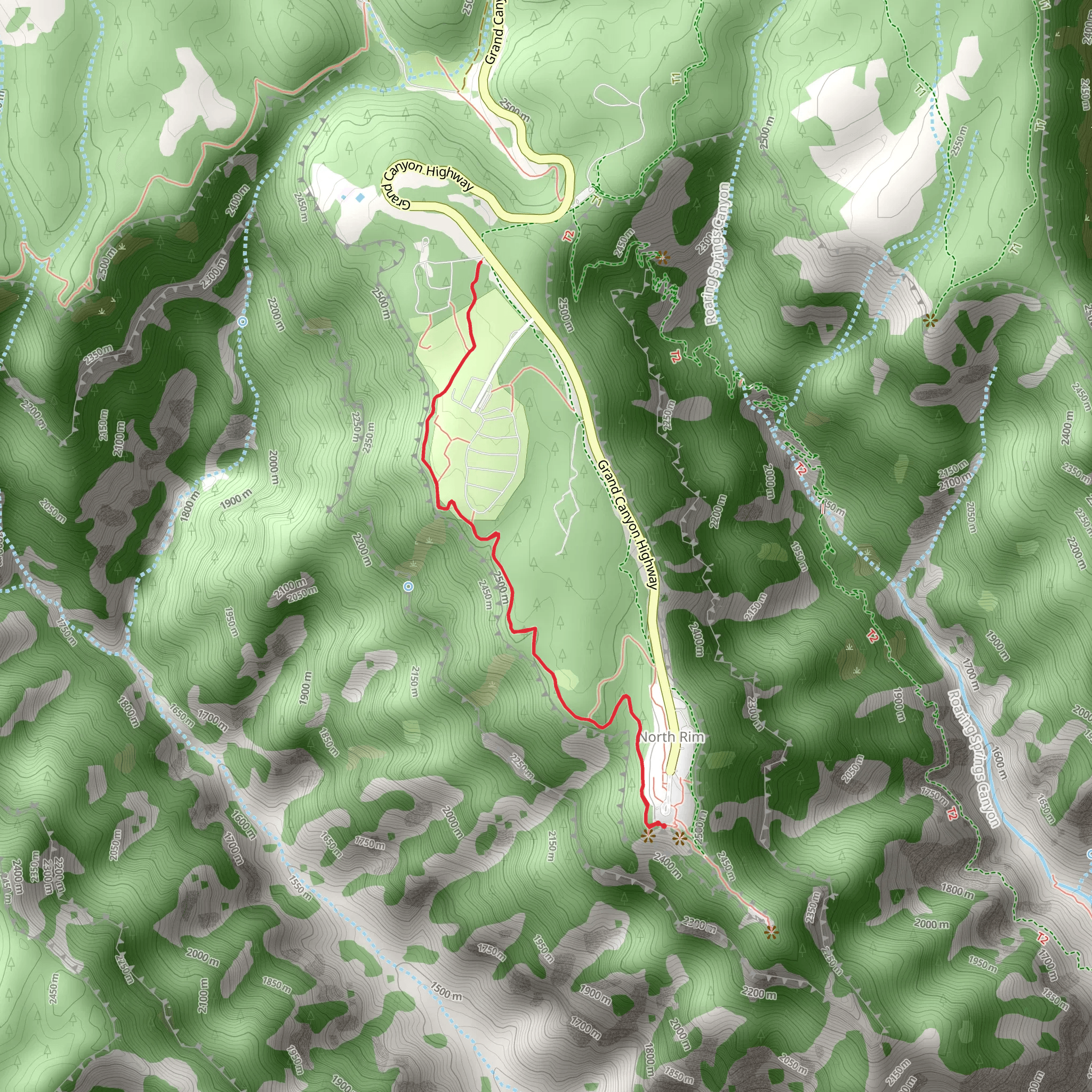Transept Trail - North Rim mobile static map