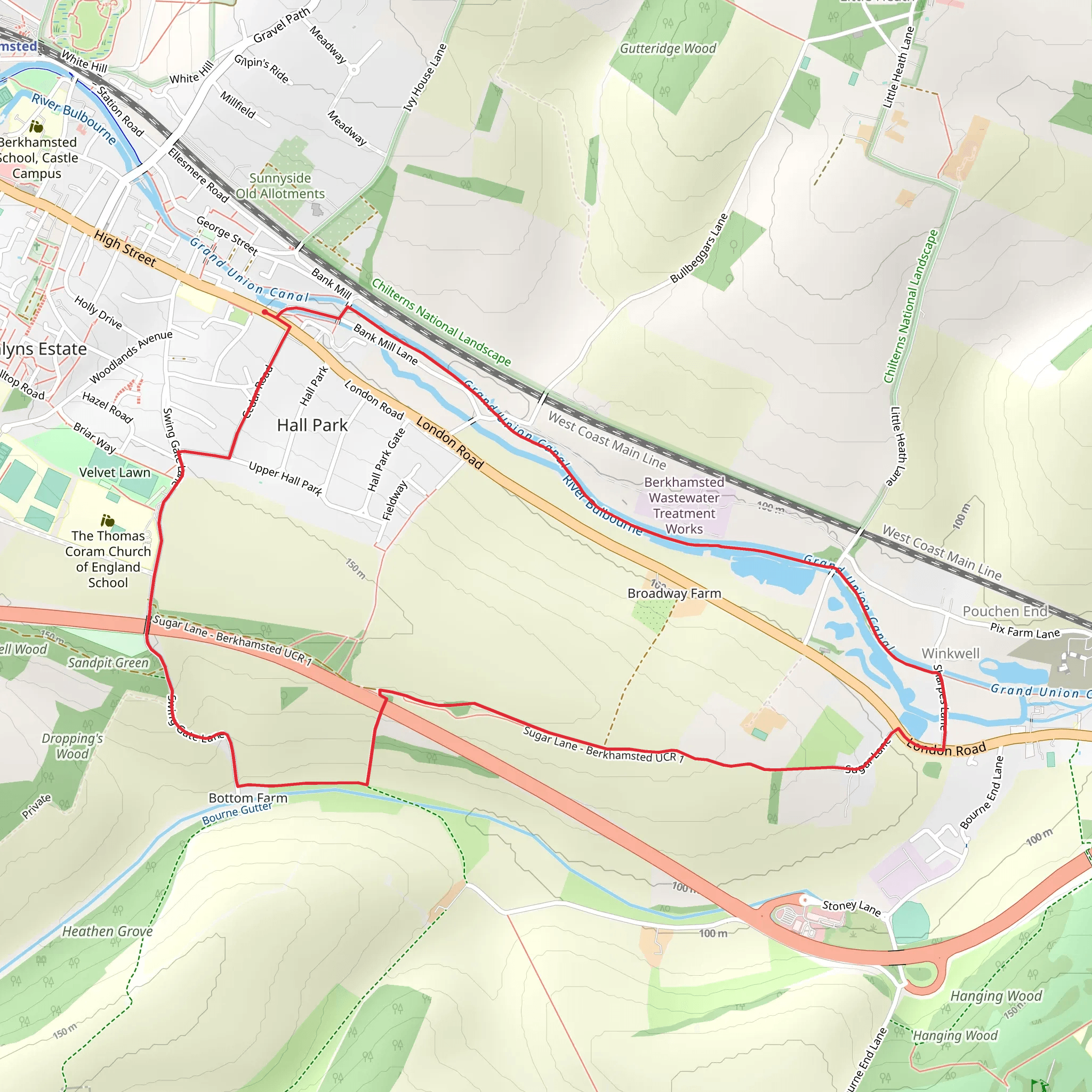 Bourne End Loop Walk mobile static map