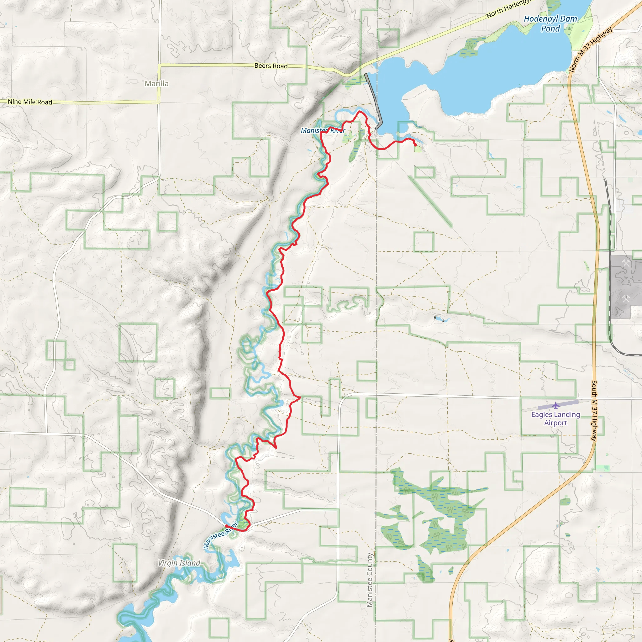 Manistee River Trail mobile static map