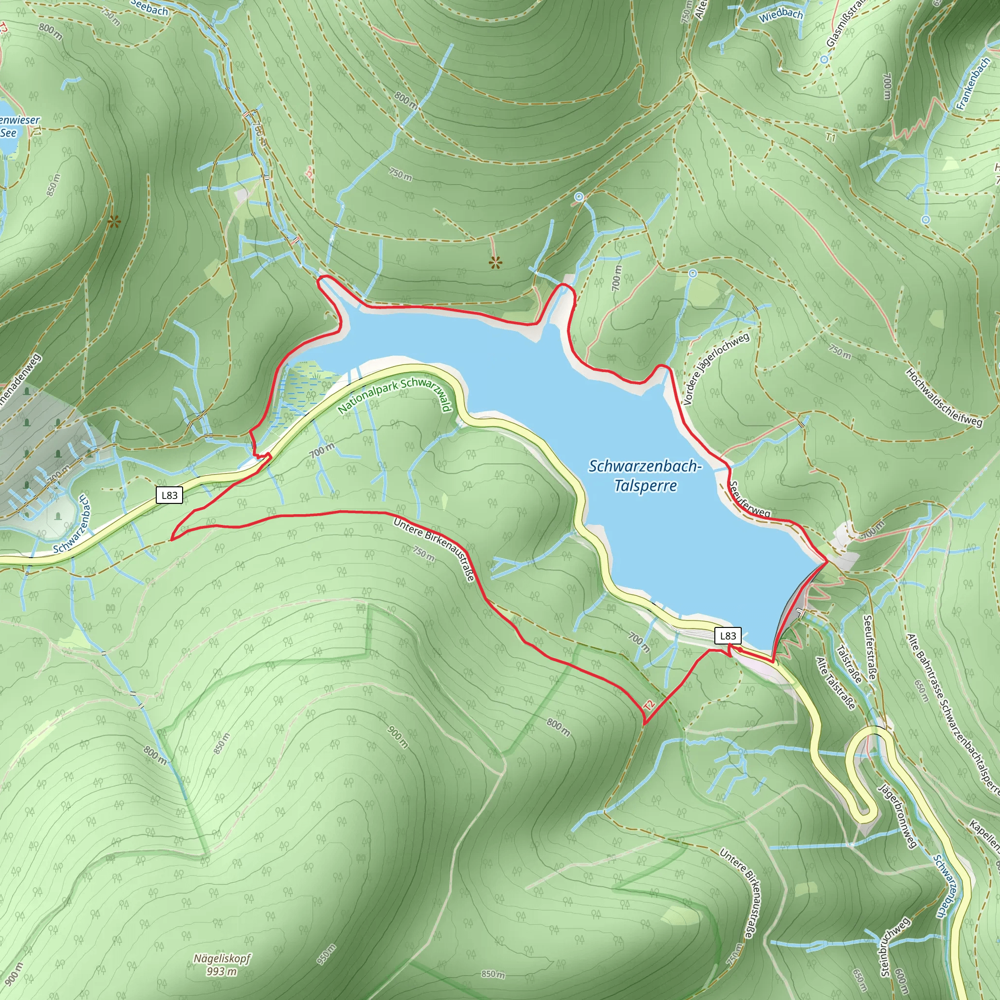 Schwarzenbach - Talsperre Loop mobile static map