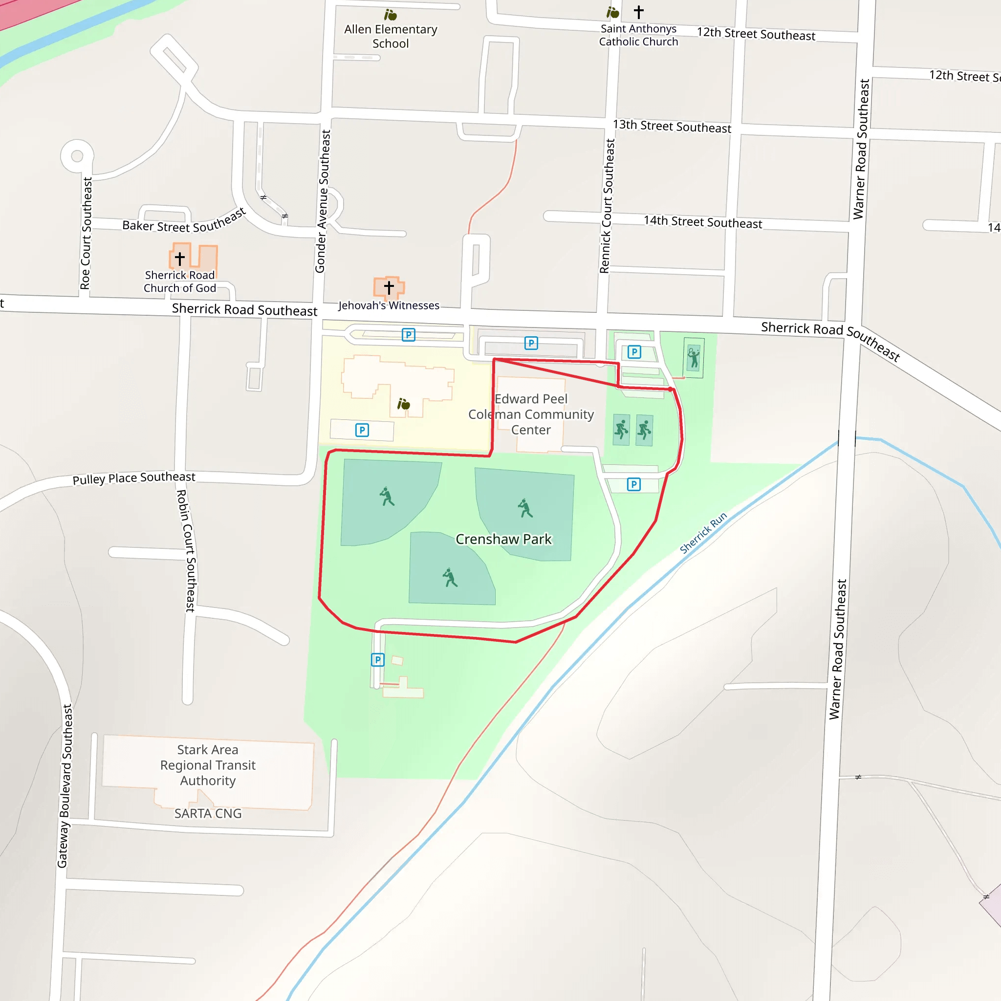 Crenshaw Park Loop mobile static map