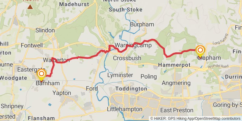 Sussex Hospices Trail stage 14 Map