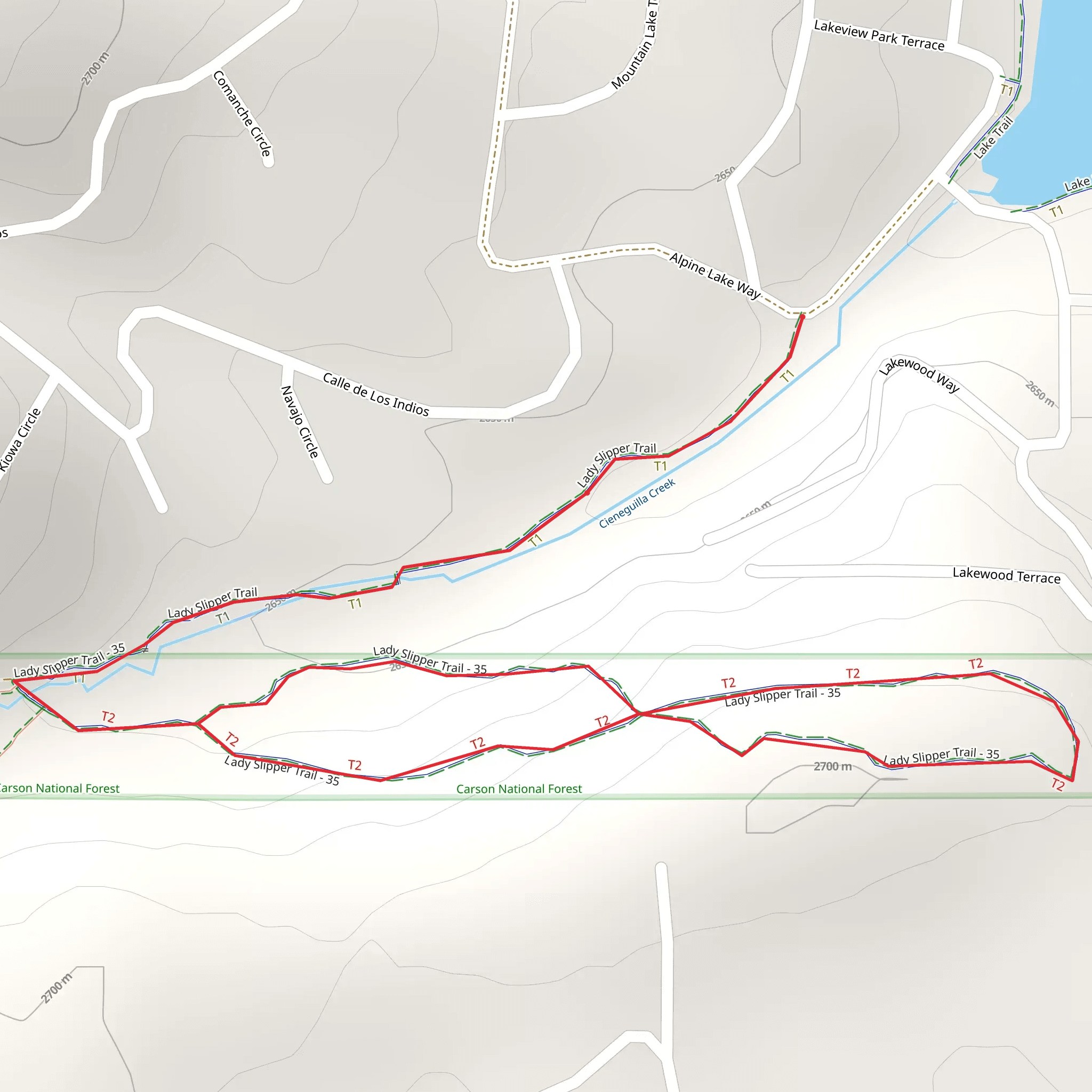 Alpine Lake Way Loop mobile static map