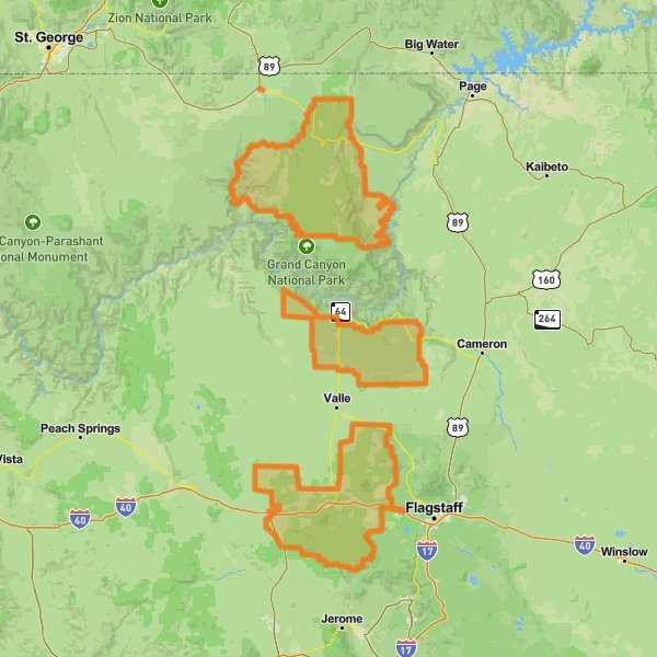 Kaibab National Forest mobile static map
