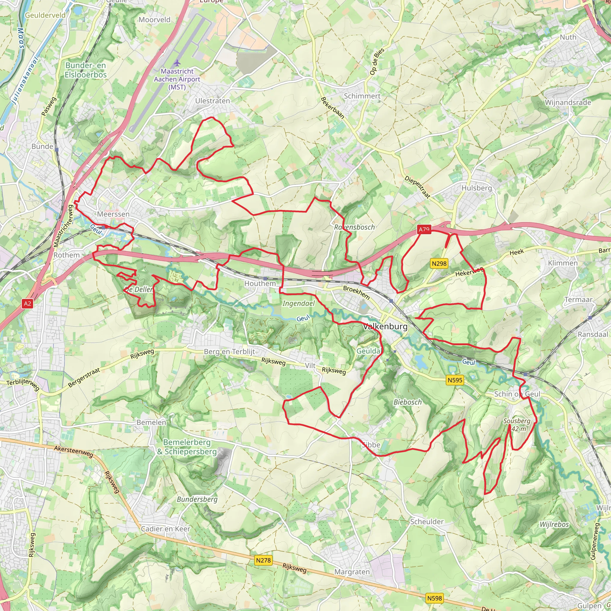 De Dellen, Gerendal and Ravensbosch Loop mobile static map