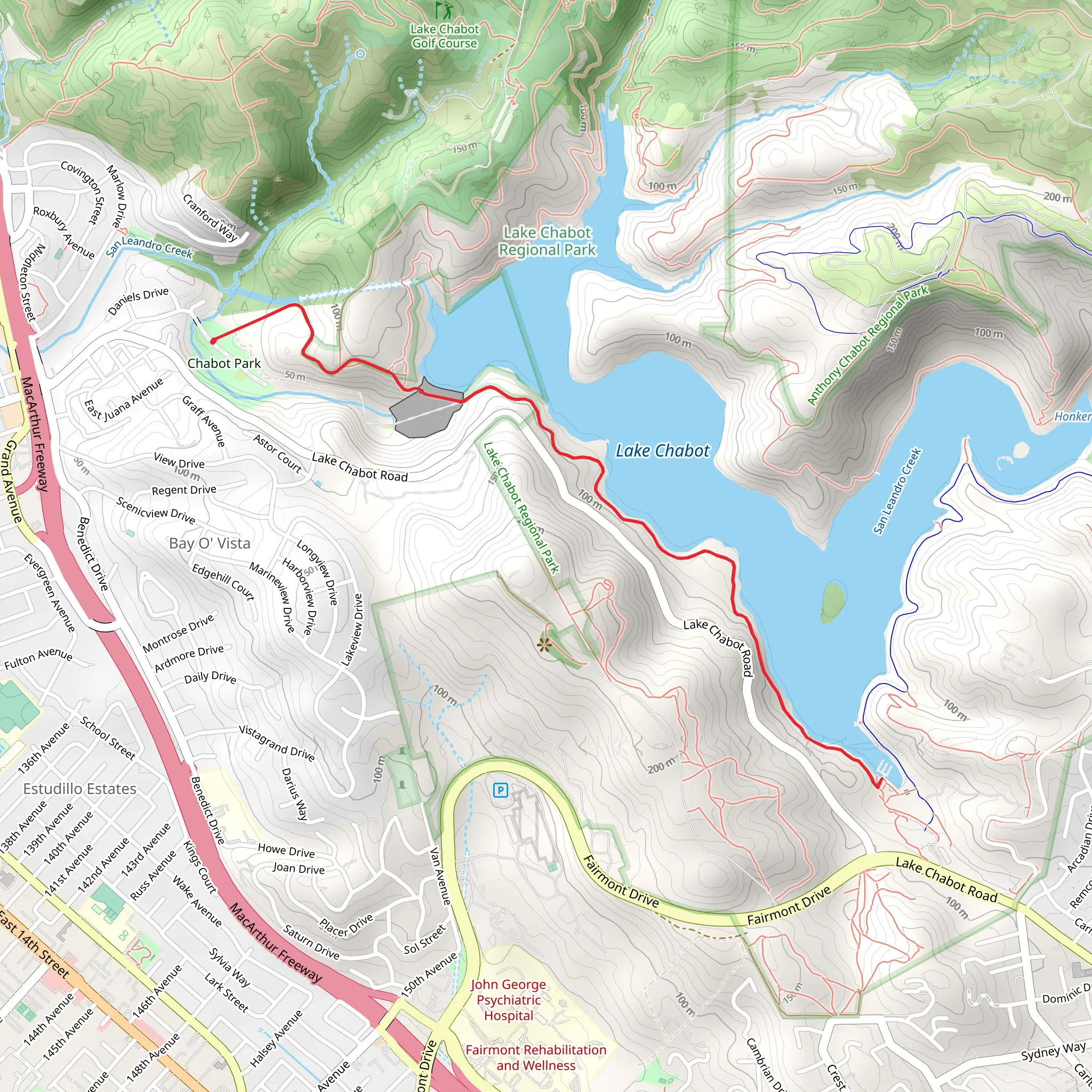 San Leandro creek via West Shore Trail mobile static map