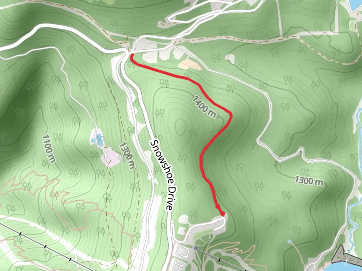 An image depicting the trail Powder Puff Walk and its surrounding area.