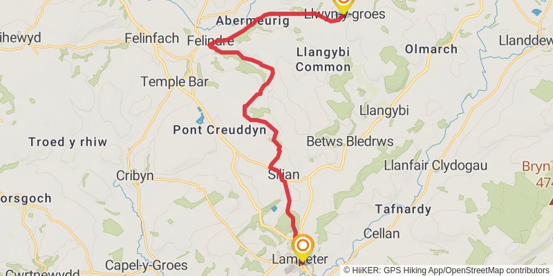 Wales Cistercian Way stage 21 Map
