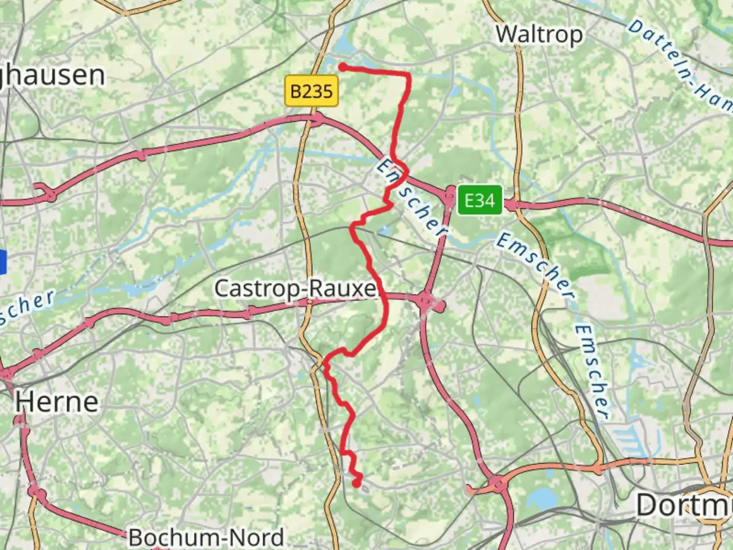 An image depicting the trail Beckum to Dortmund Bovinghausen Walk and its surrounding area.