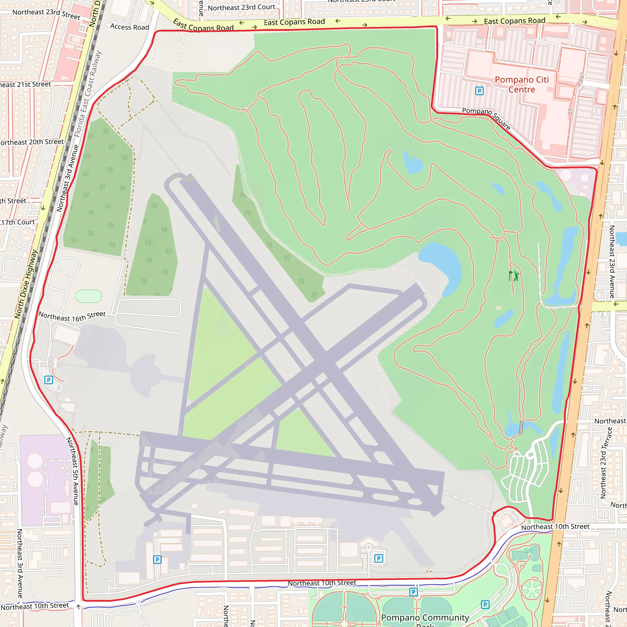 Pompano Beach Airpark Loop mobile static map