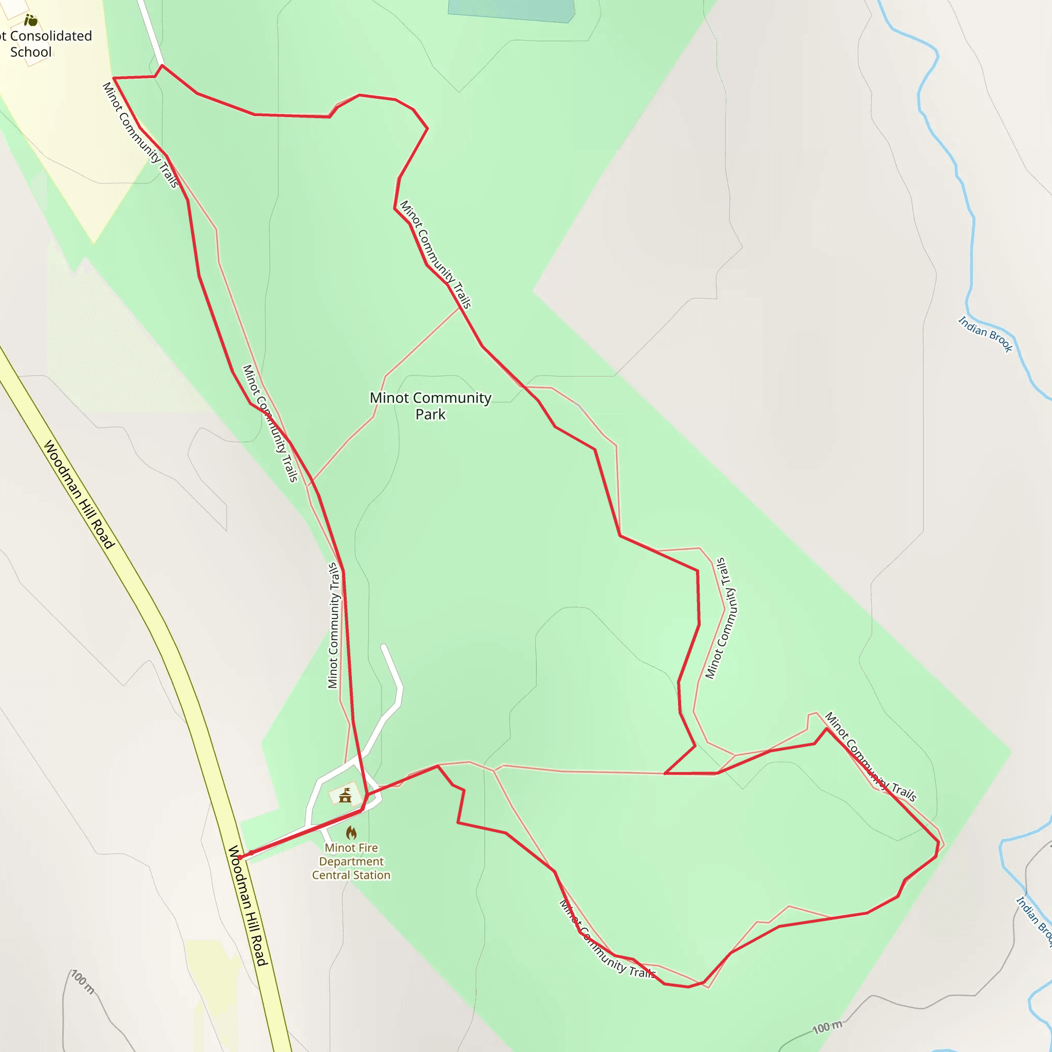 Hodge Hill - Minot Community Trail mobile static map